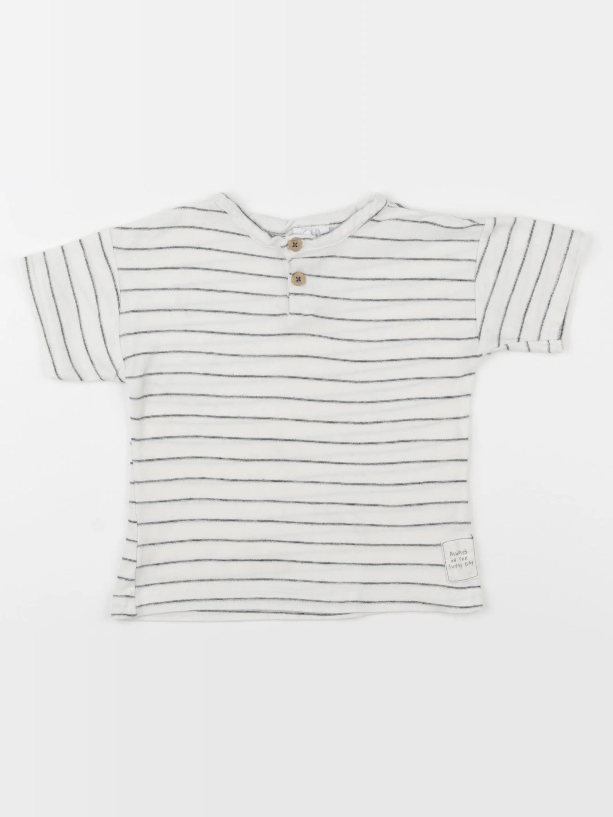 Zara - tee-shirt beige, noir - 18/24 mois