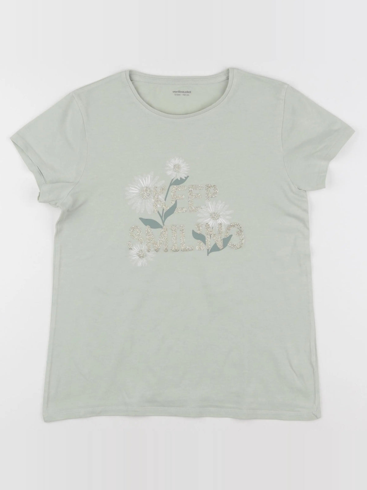 Vertbaudet - tee-shirt or, vert - 12 ans
