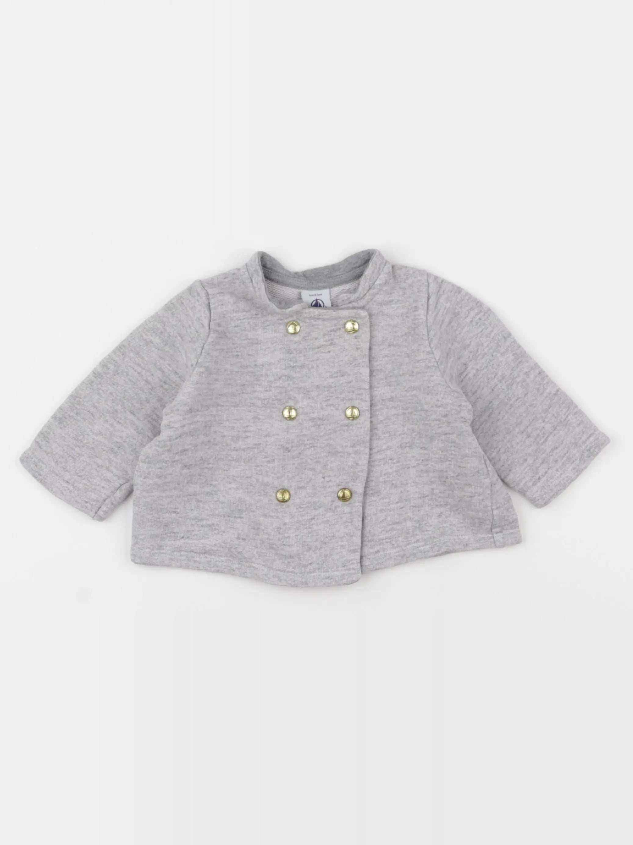 Petit Bateau - sweat gris - 6 mois
