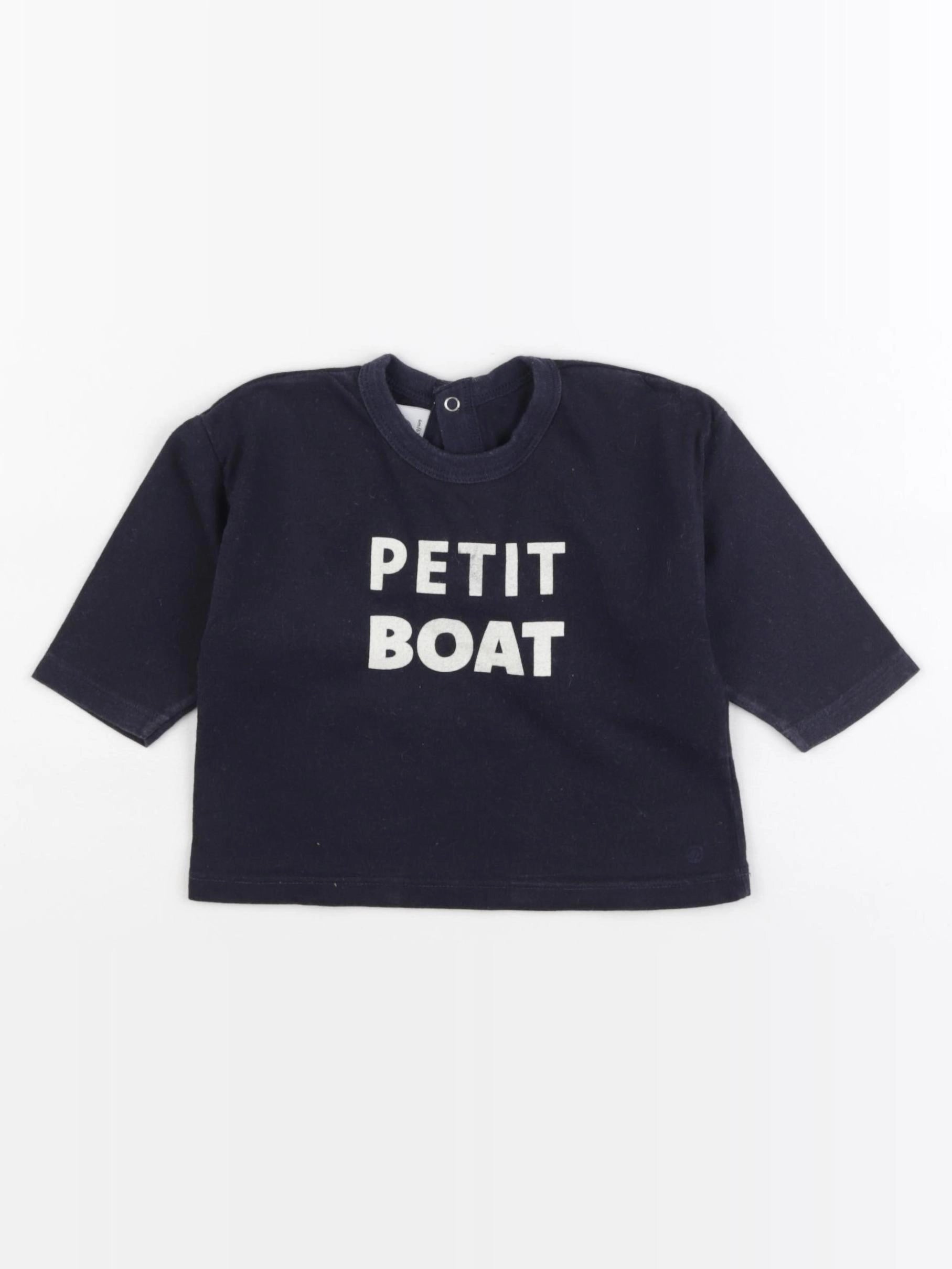Petit Bateau - tee-shirt bleu - 6 mois