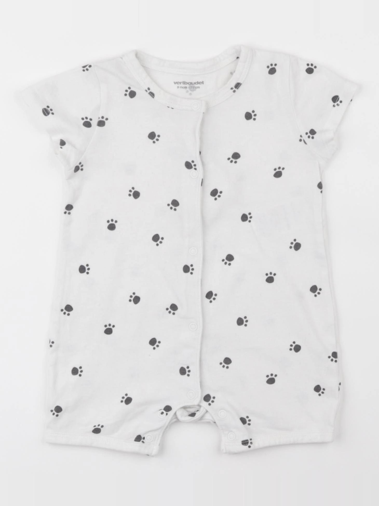 Vertbaudet - pyjama coton blanc - 9 mois