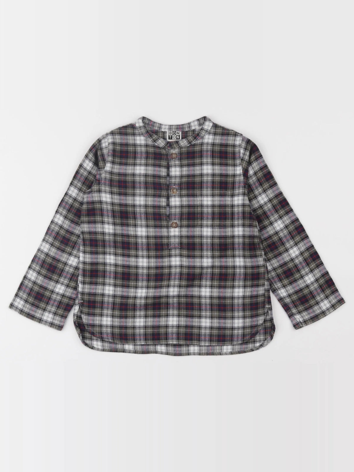 Bonton - chemise bleu, vert - 4 ans