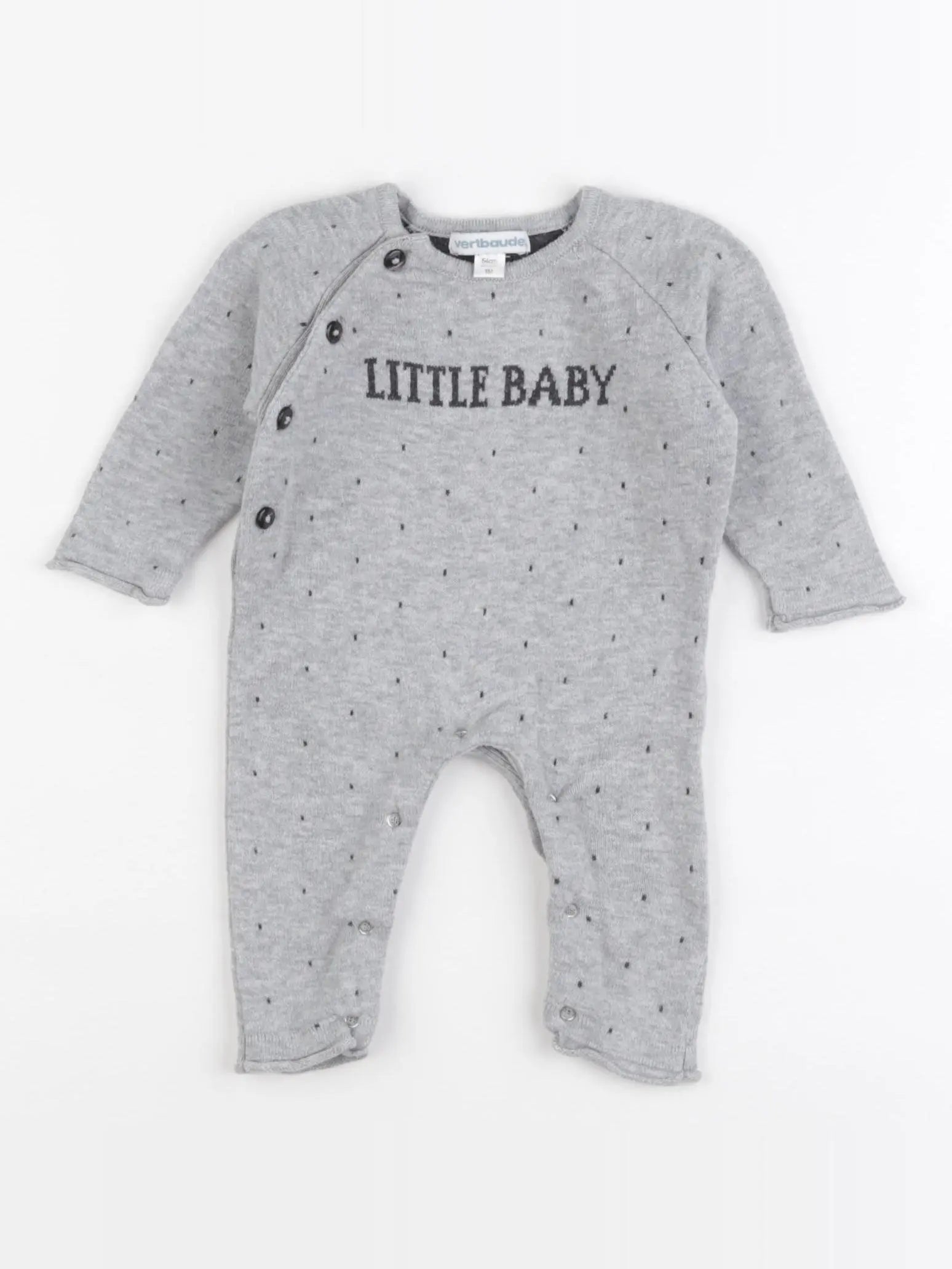 Vertbaudet - combinaison gris - 1 mois