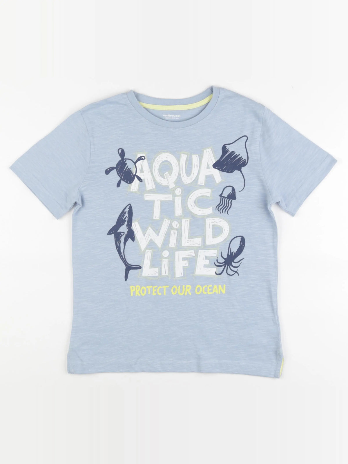 Vertbaudet - tee-shirt bleu - 10 ans