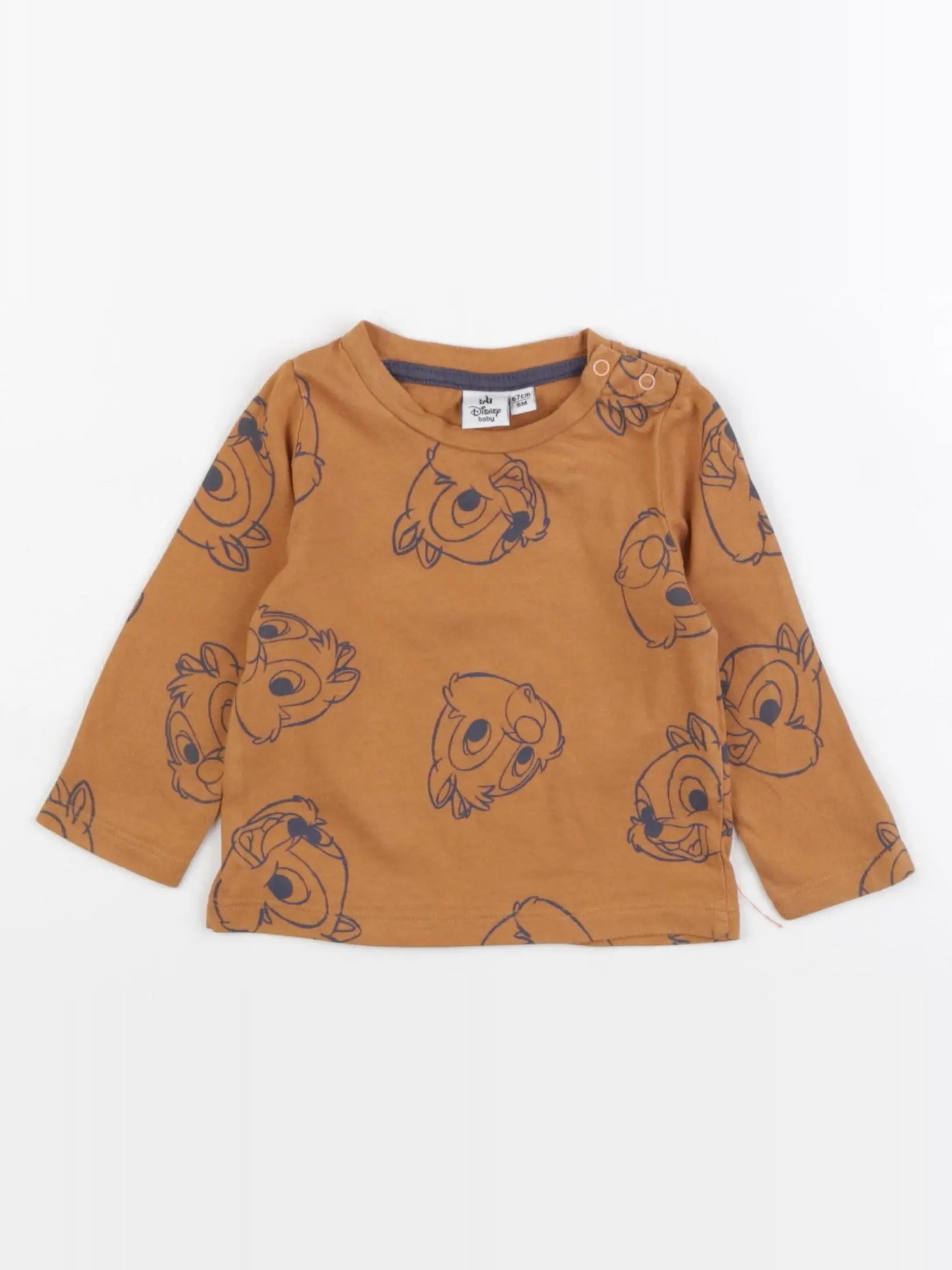Vertbaudet - tee-shirt marron - 6 mois