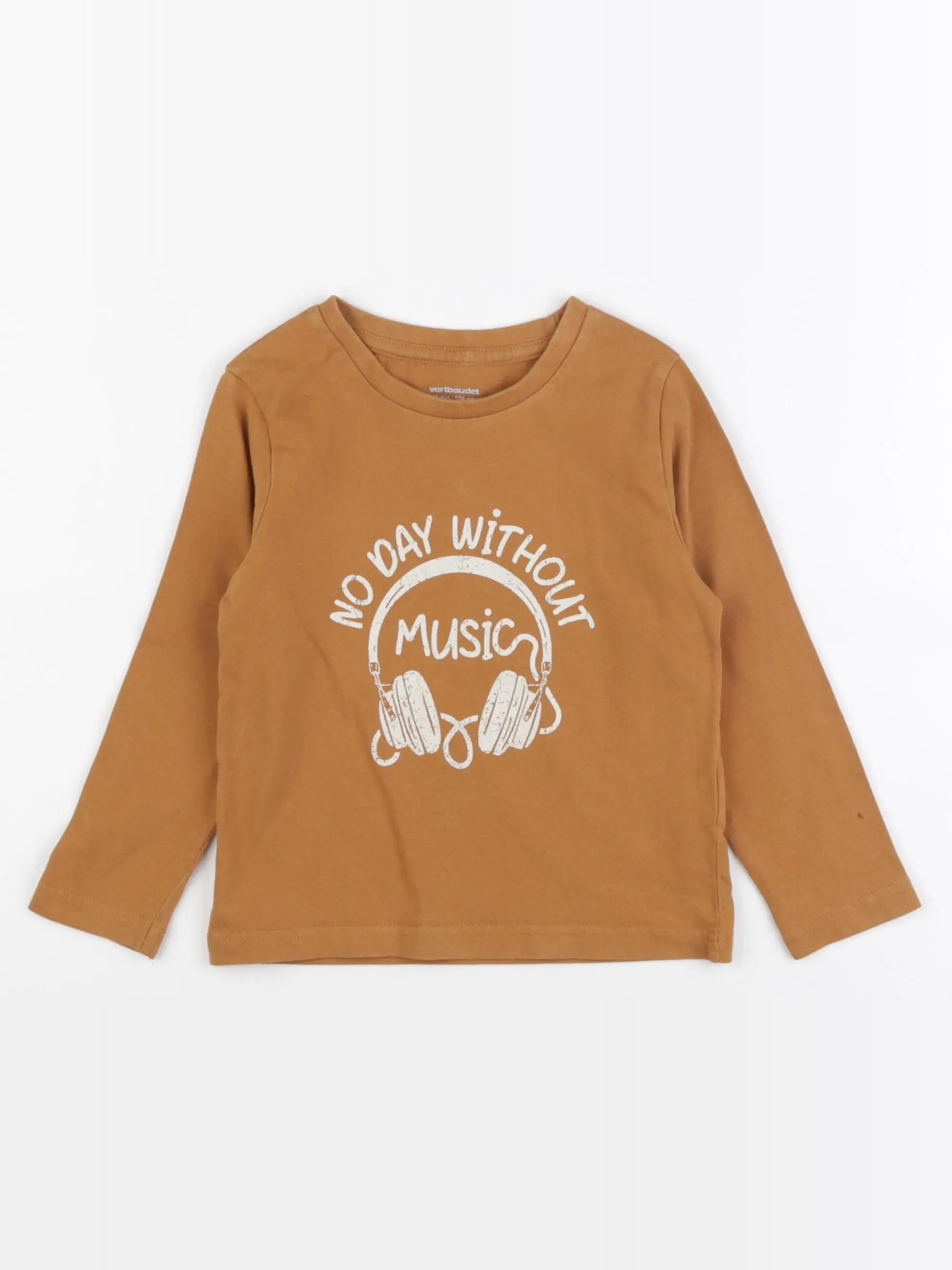 Vertbaudet - tee-shirt marron - 4 ans
