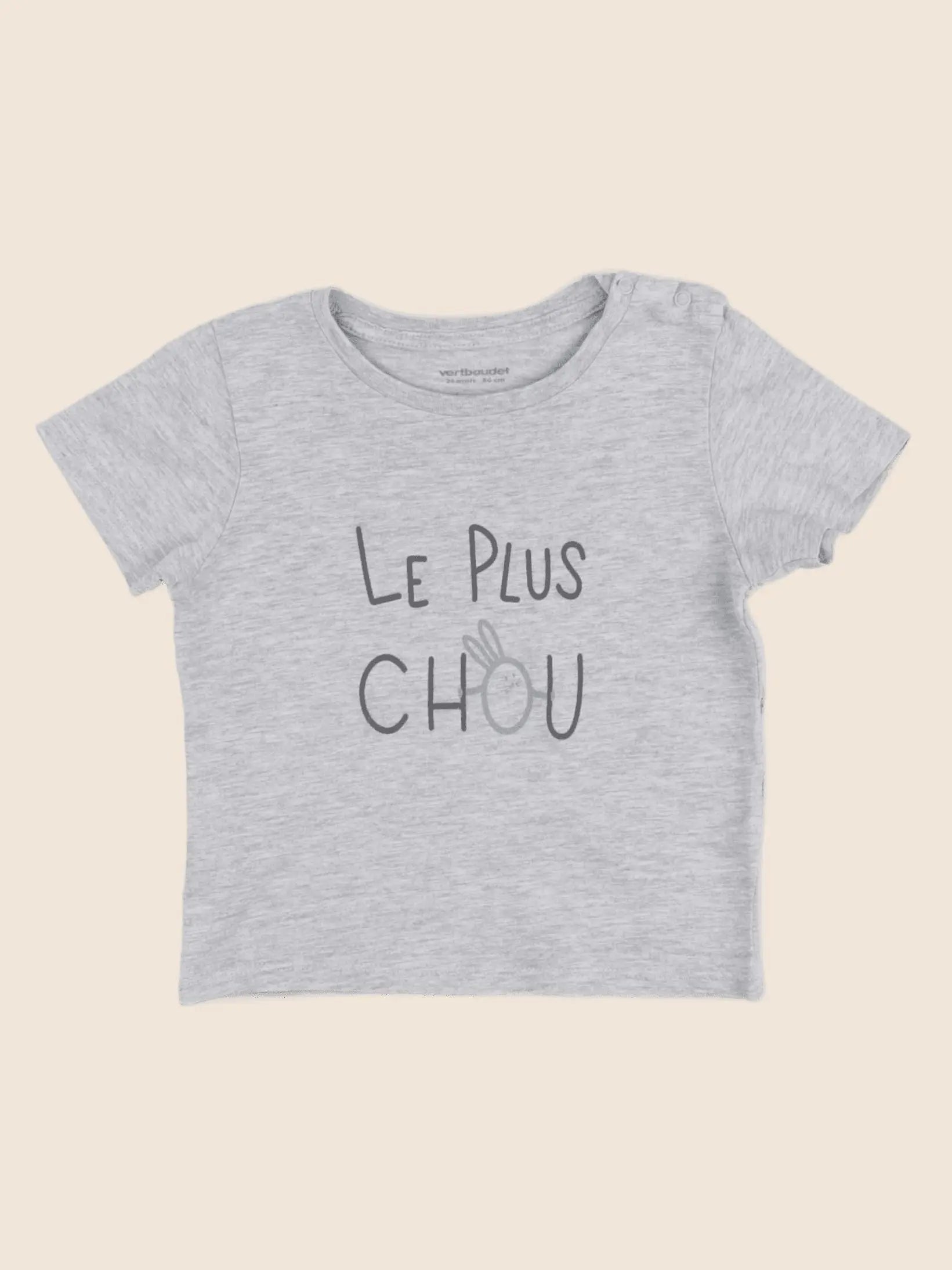 Vertbaudet - tee-shirt gris - 24 mois