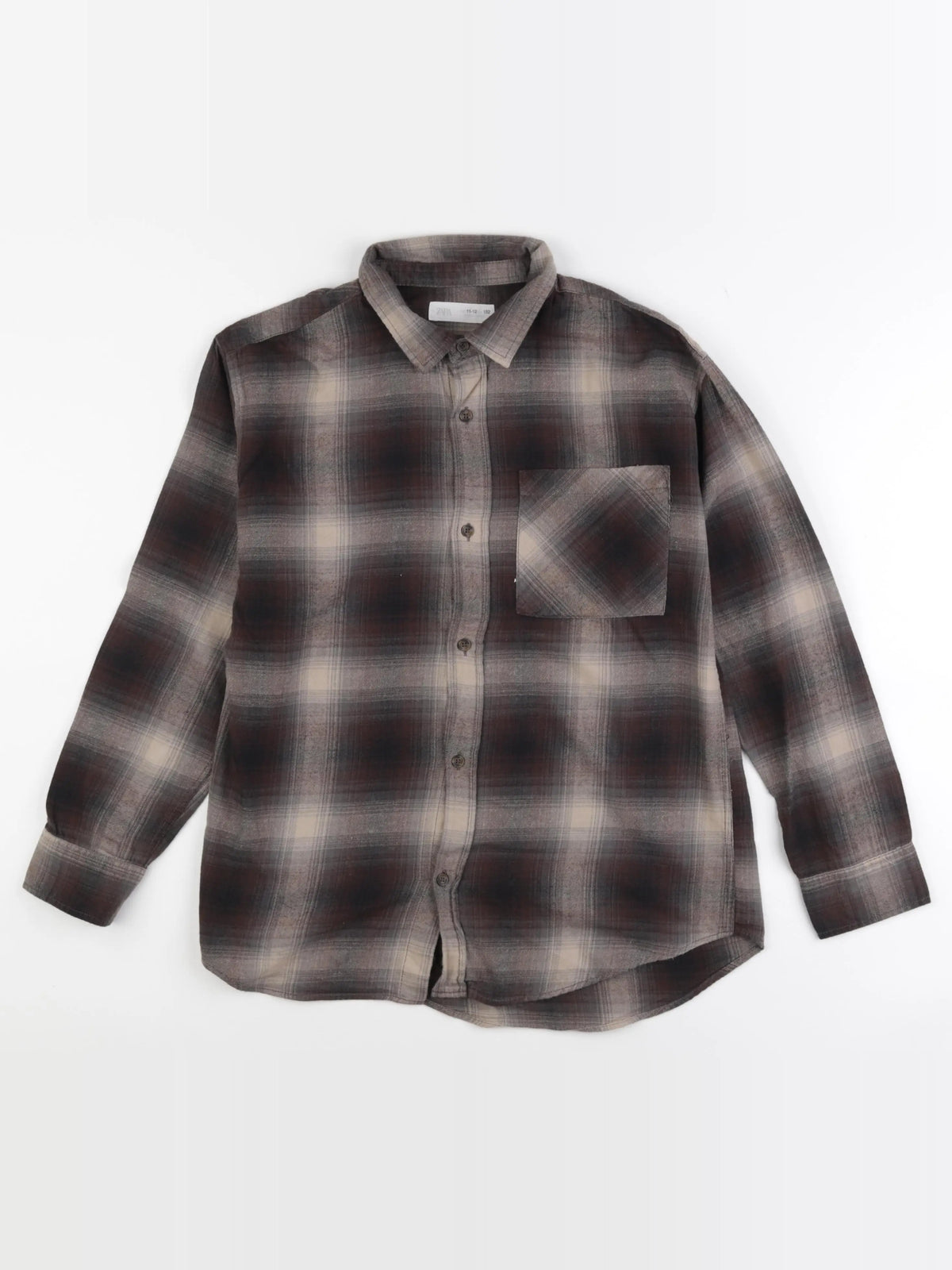 Zara - chemise marron, beige - 11 ans