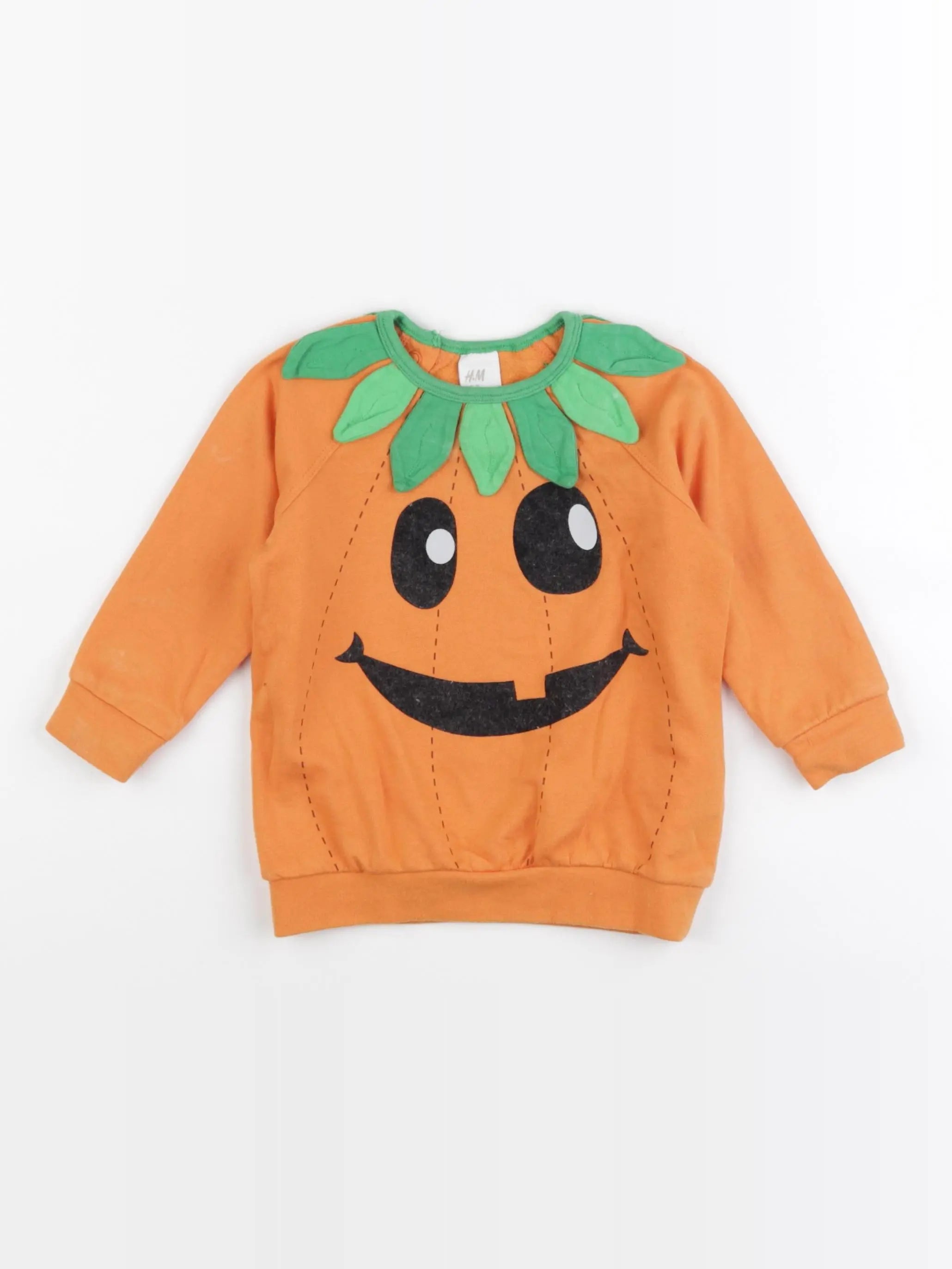 H&M - sweat orange - 6/9 mois