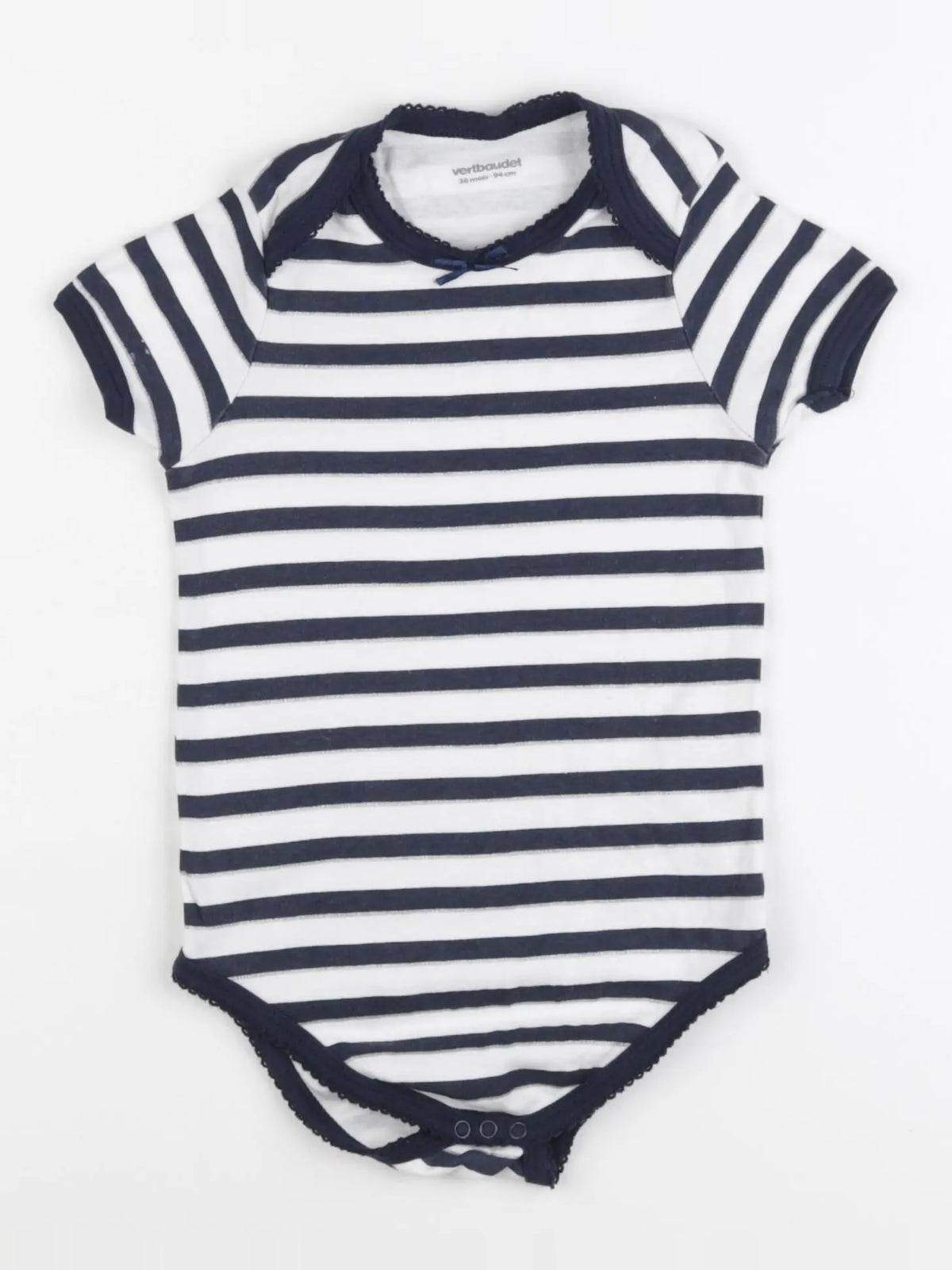 Vertbaudet - body blanc, bleu - 36 mois