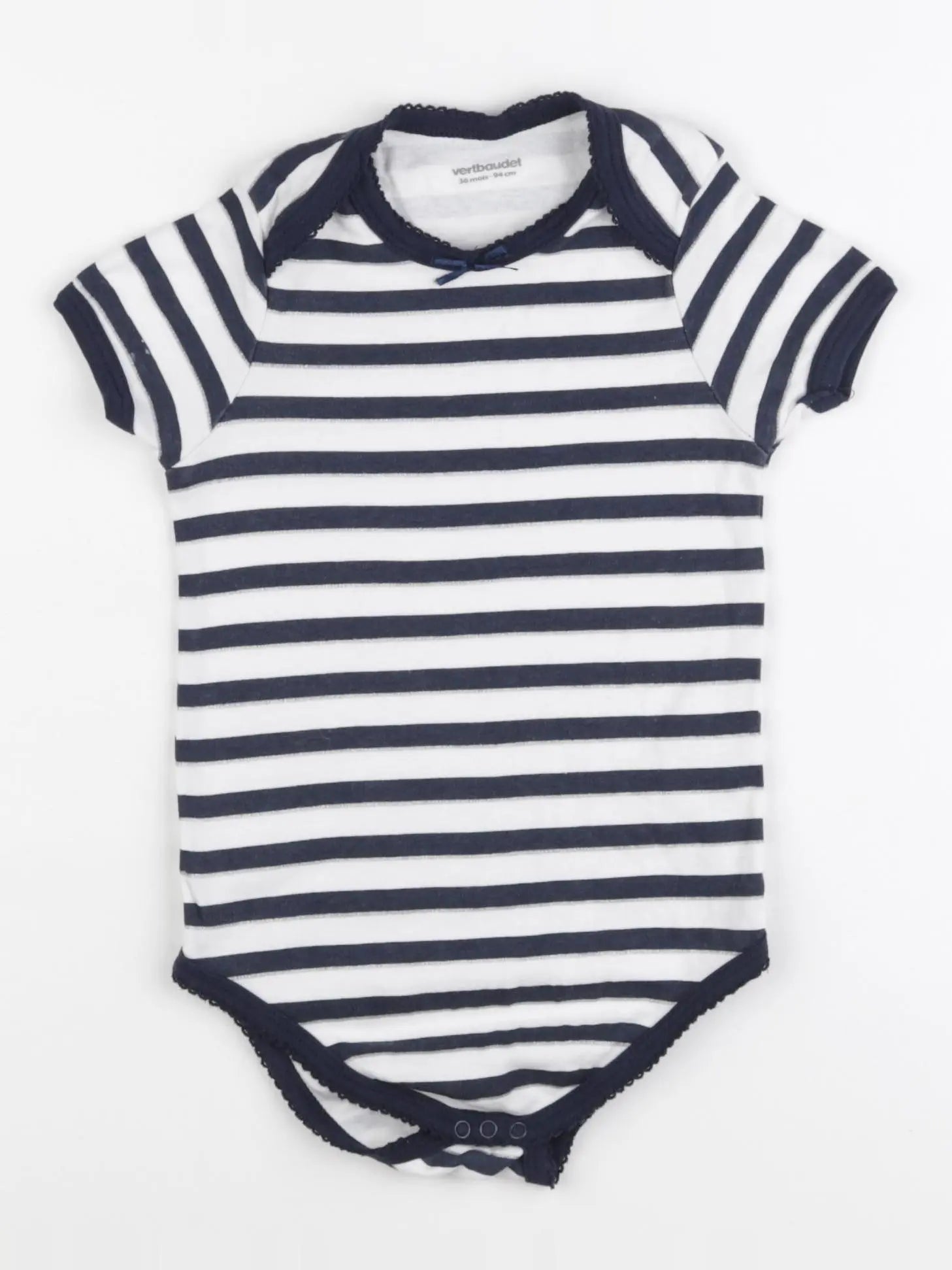 Vertbaudet - body blanc, bleu - 36 mois