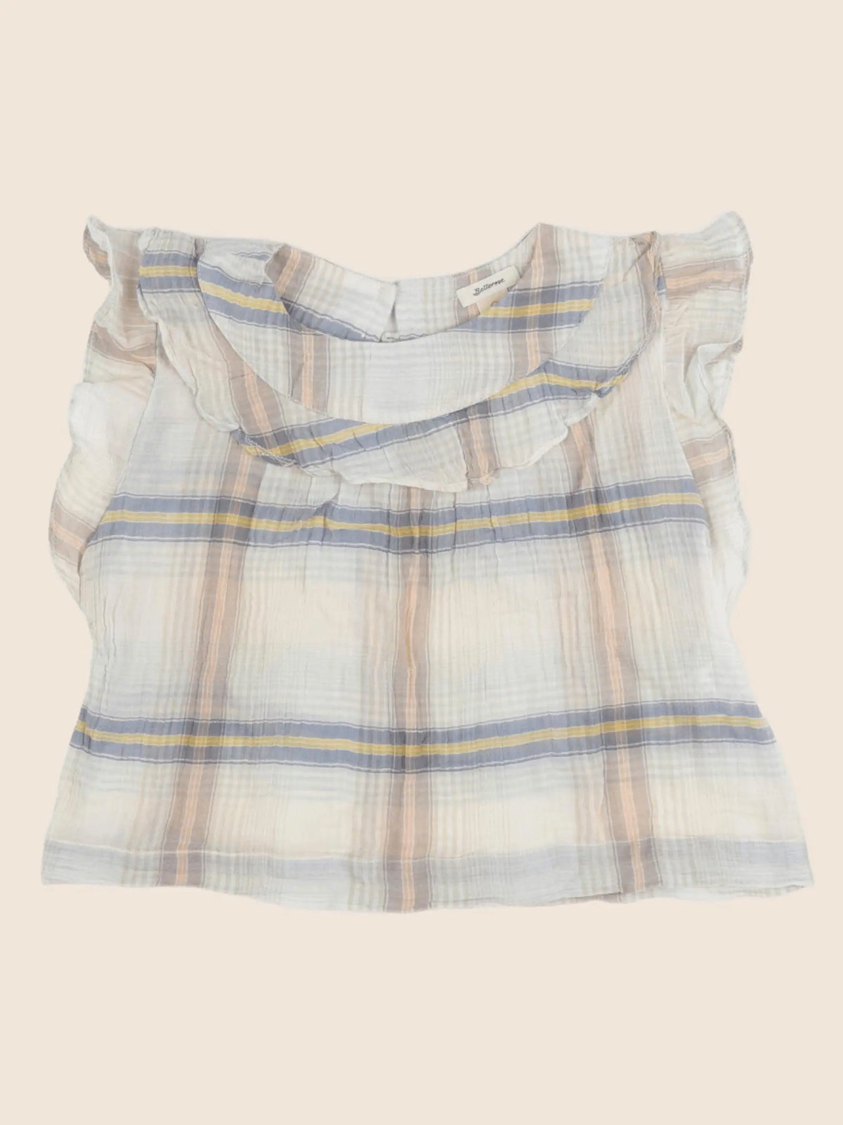 Bellerose - blouse beige, bleu, jaune - 8 ans