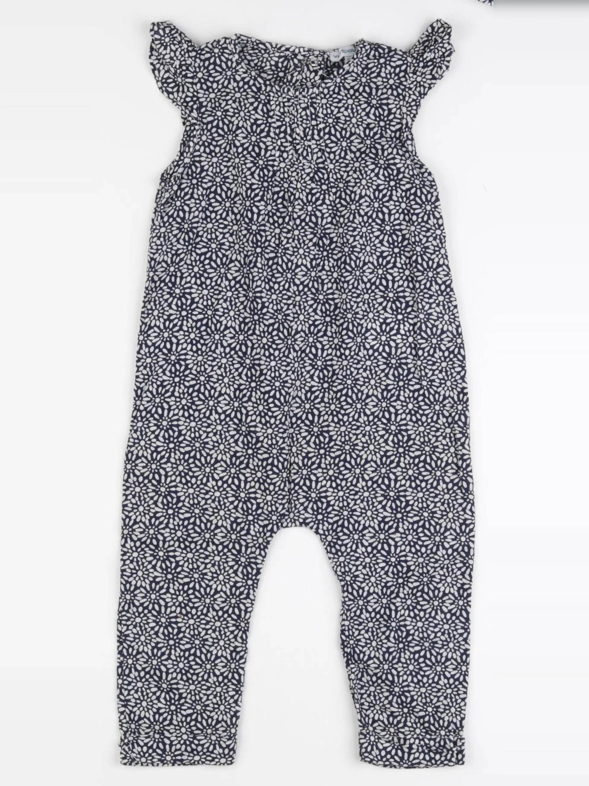 Vertbaudet - combinaison bleu, blanc - 2 ans