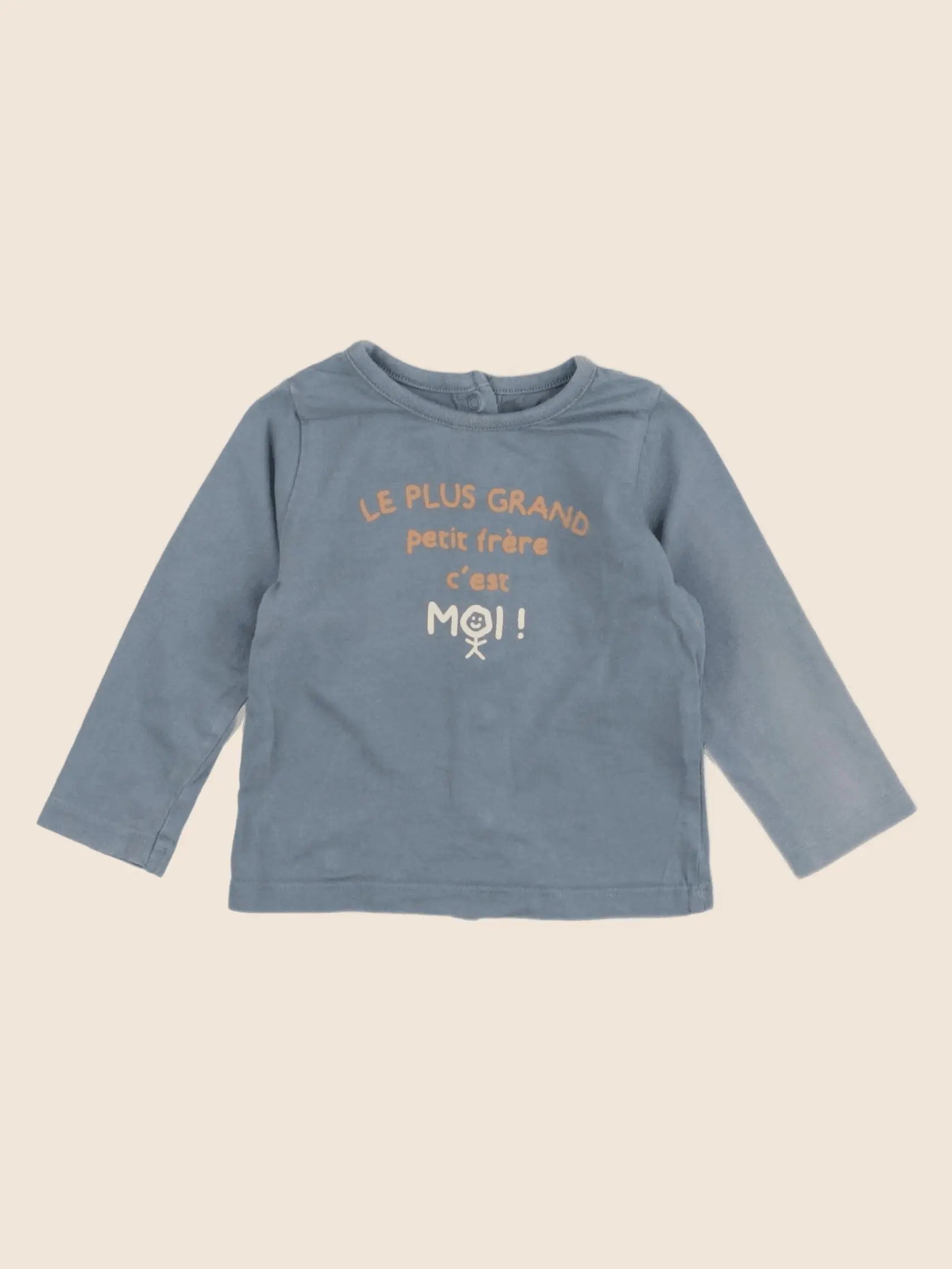 Vertbaudet - tee-shirt bleu - 6 mois
