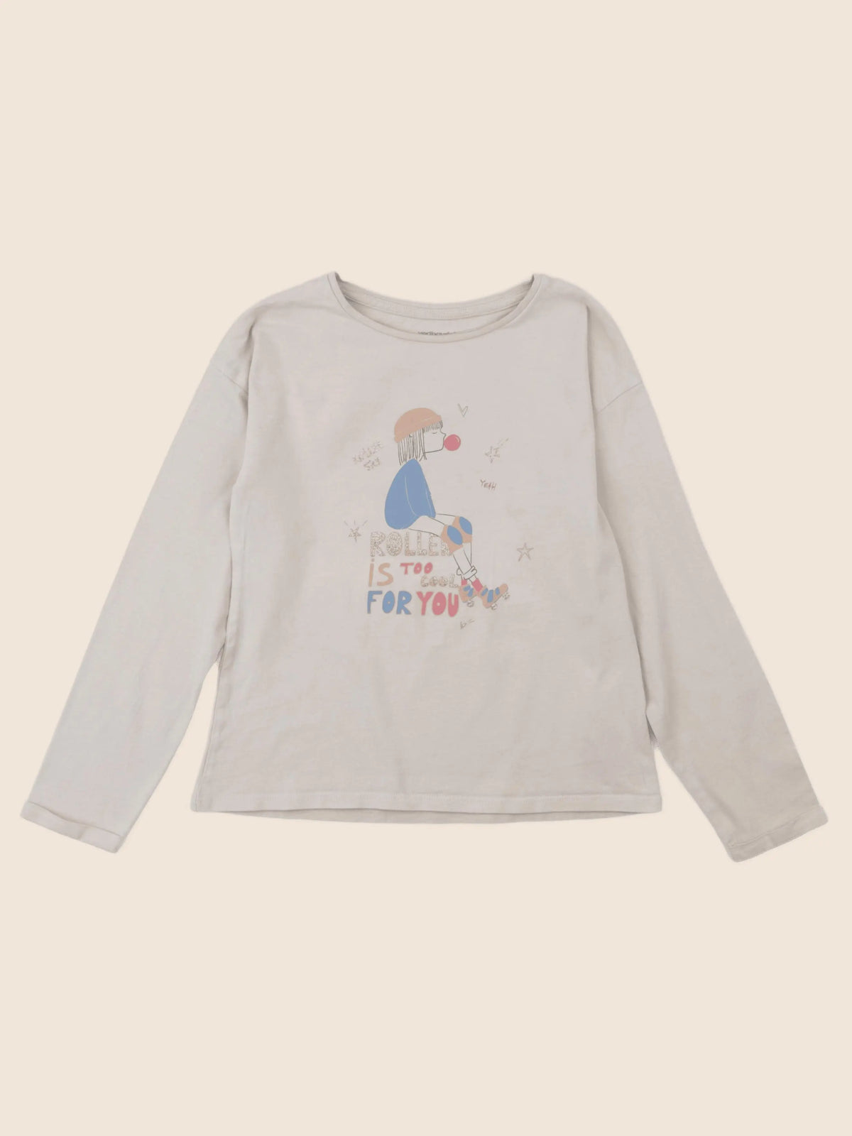Vertbaudet - tee-shirt beige, or - 8 ans