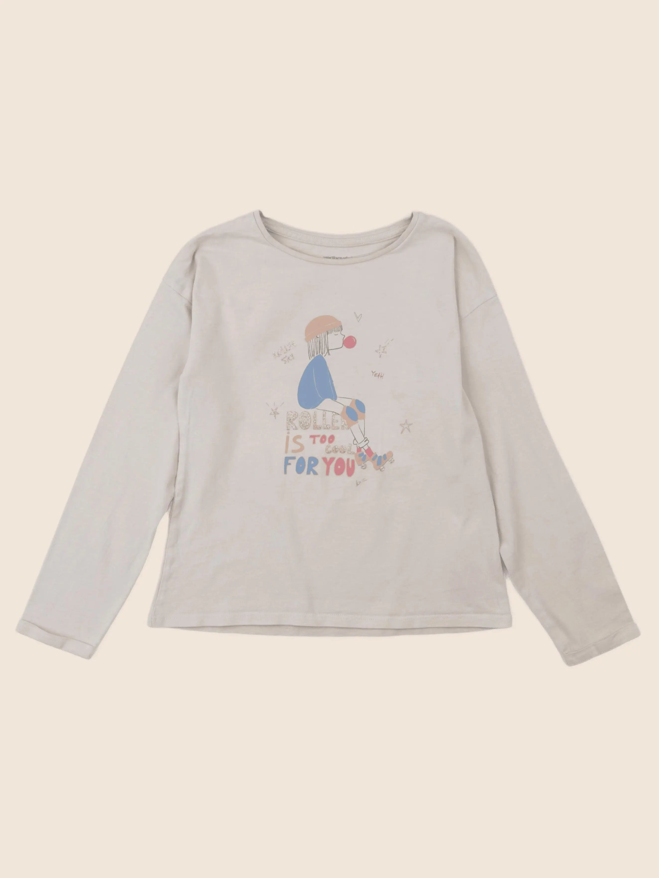 Vertbaudet - tee-shirt beige, or - 8 ans