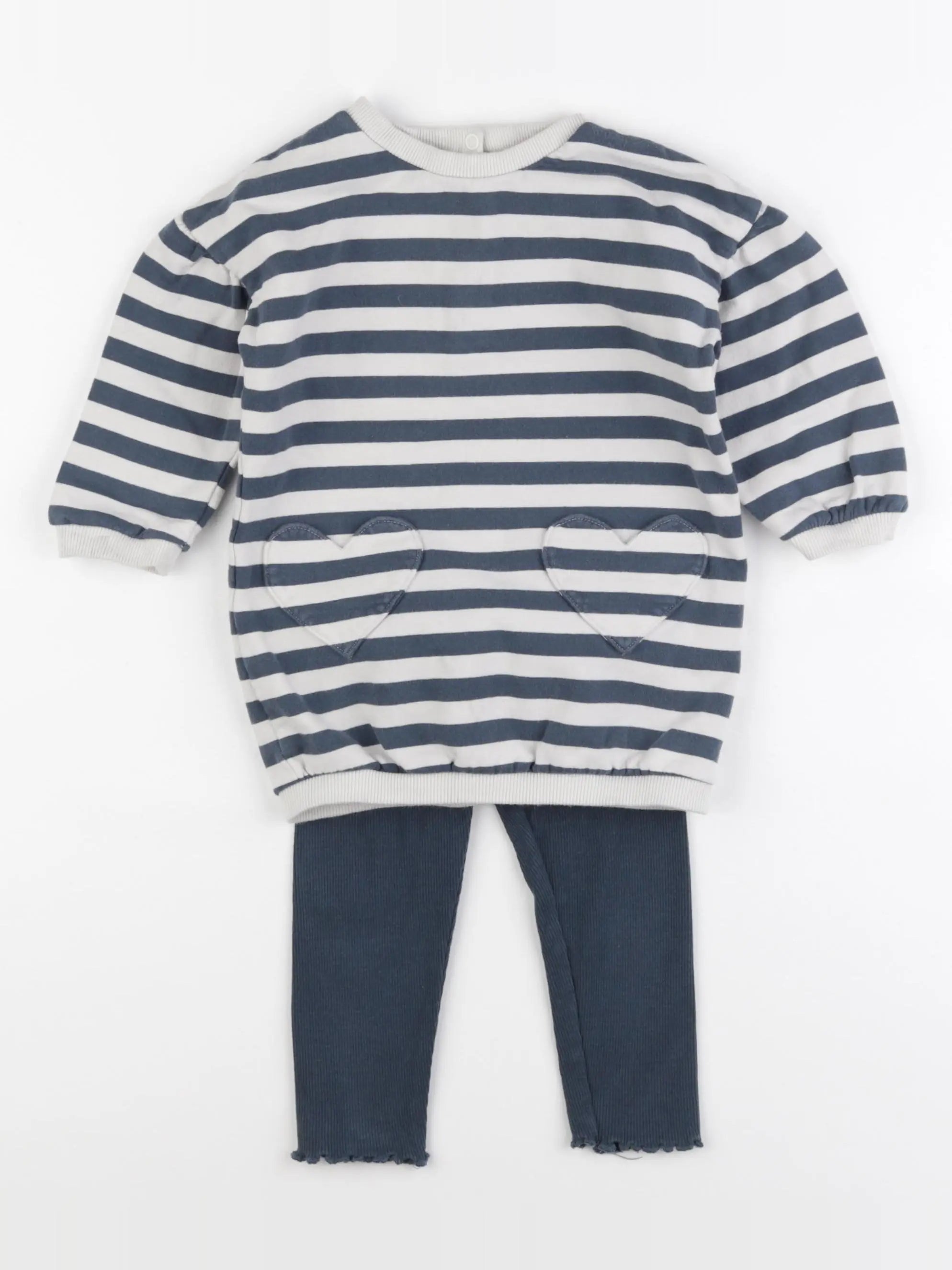 La Redoute - ensemble bleu, blanc - 18 mois