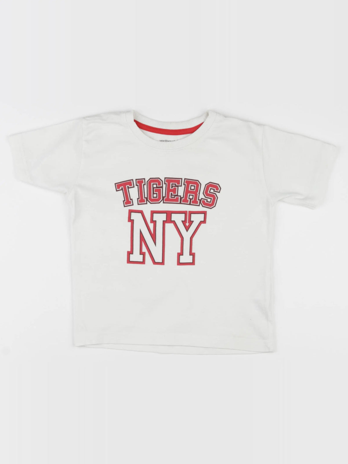 Vertbaudet - tee-shirt blanc, rouge - 3 ans