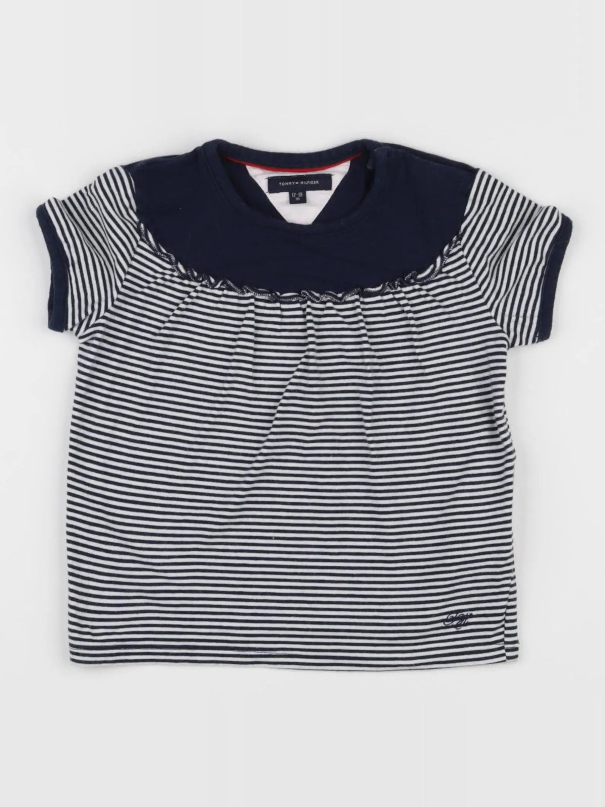Tommy Hilfiger - tee-shirt blanc, bleu - 12/18 mois