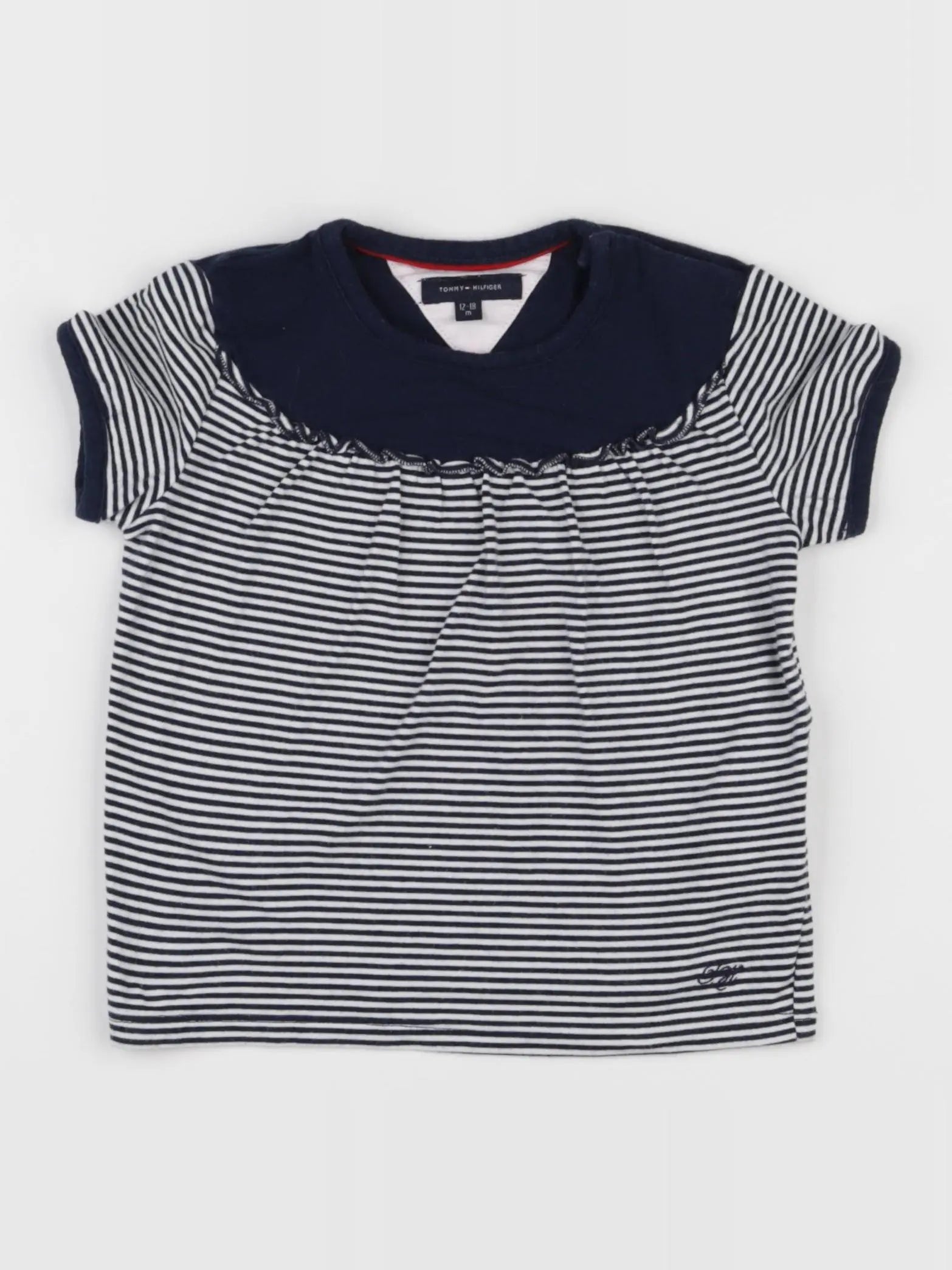 Tommy Hilfiger - tee-shirt blanc, bleu - 12/18 mois