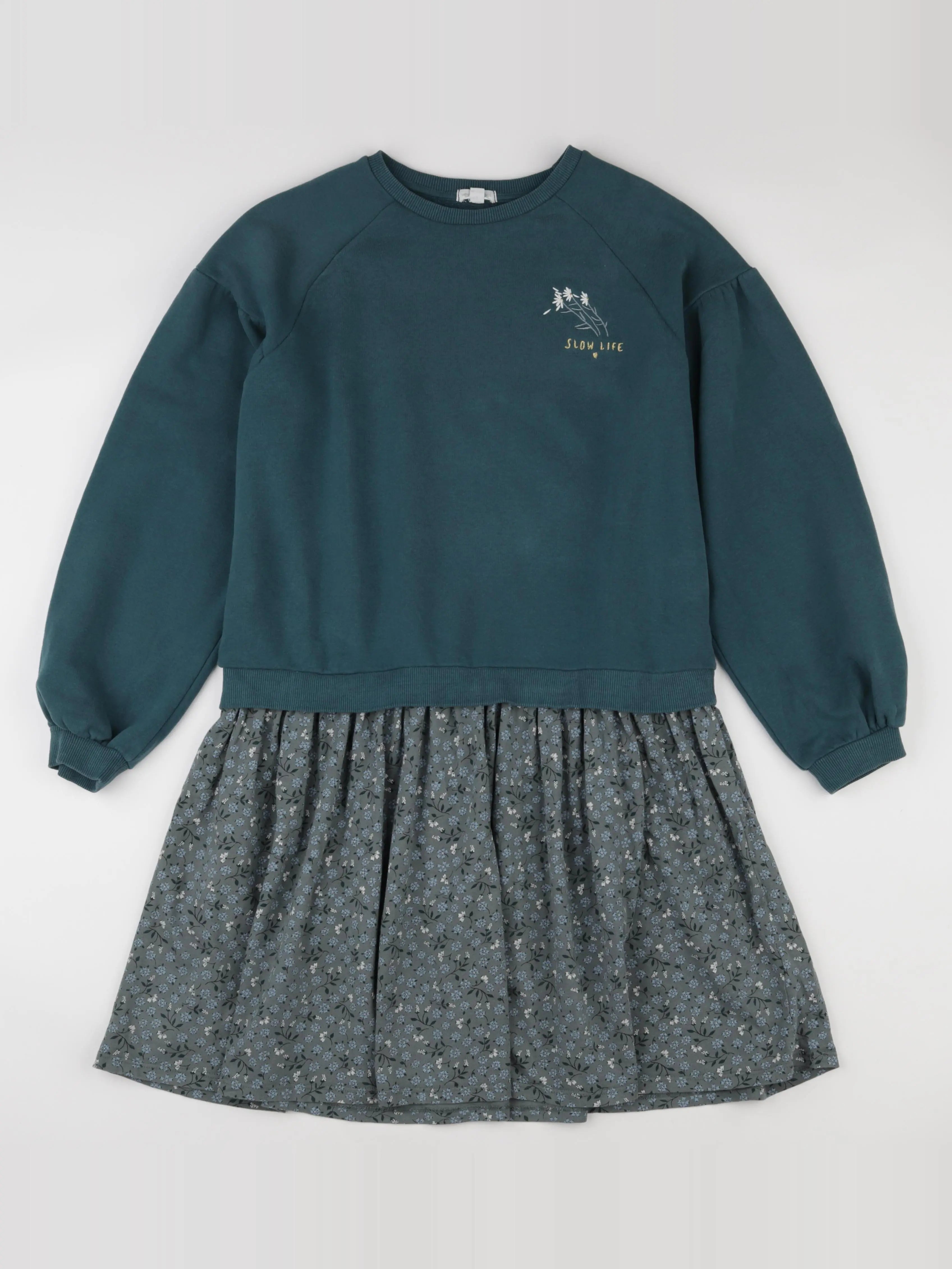 Vertbaudet - robe vert - 14 ans