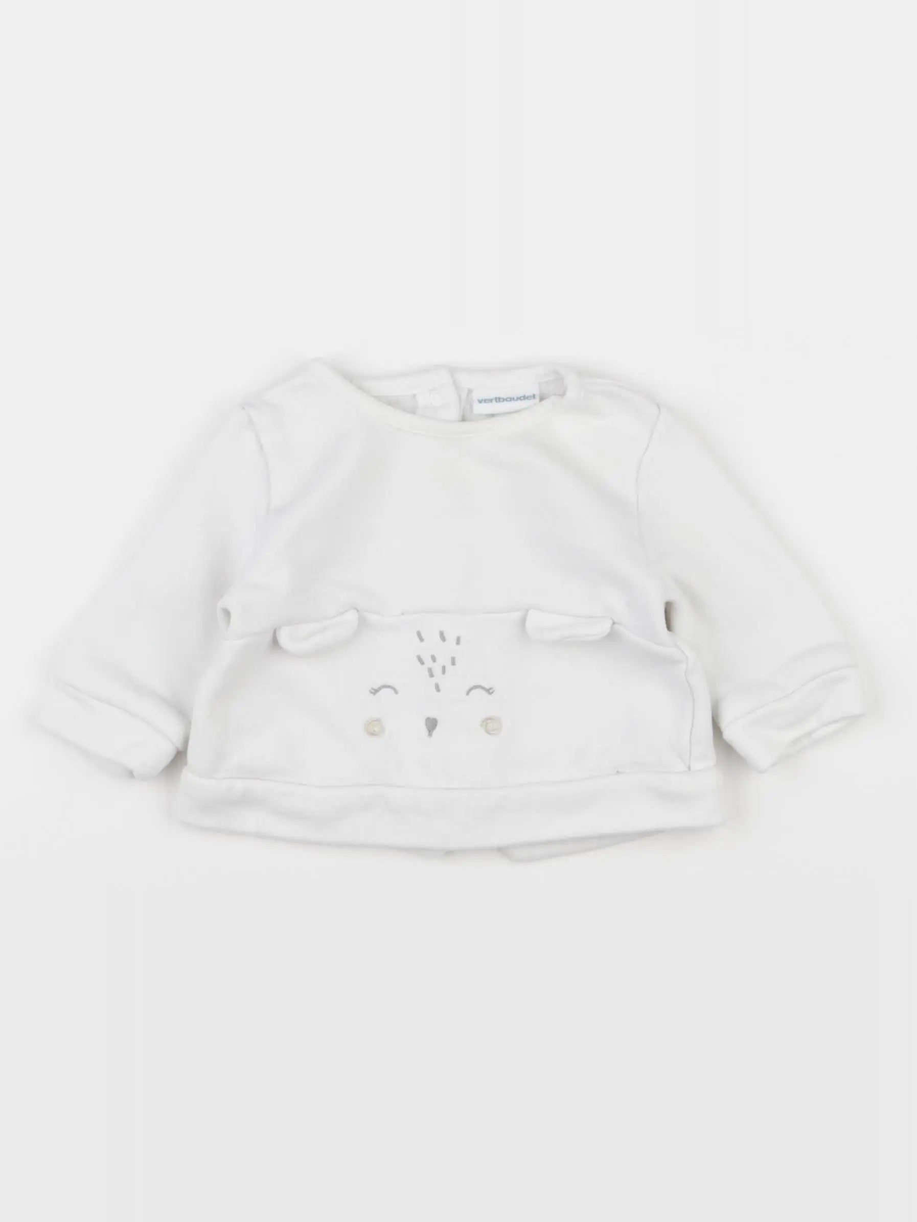 Vertbaudet - sweat blanc - 3 mois