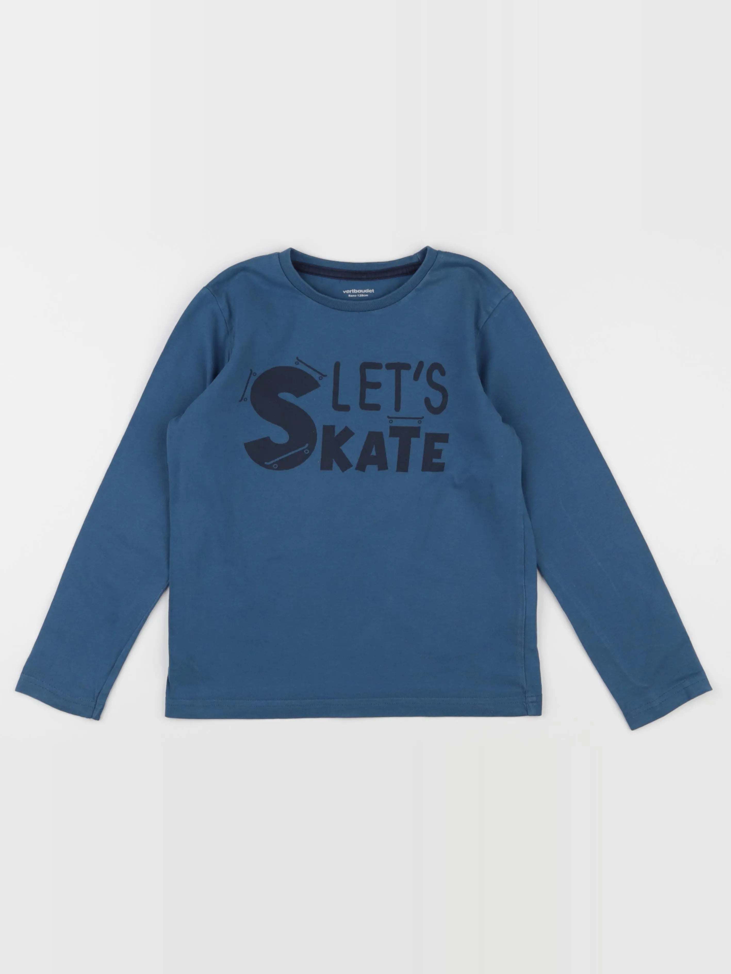 Vertbaudet - tee-shirt bleu - 8 ans