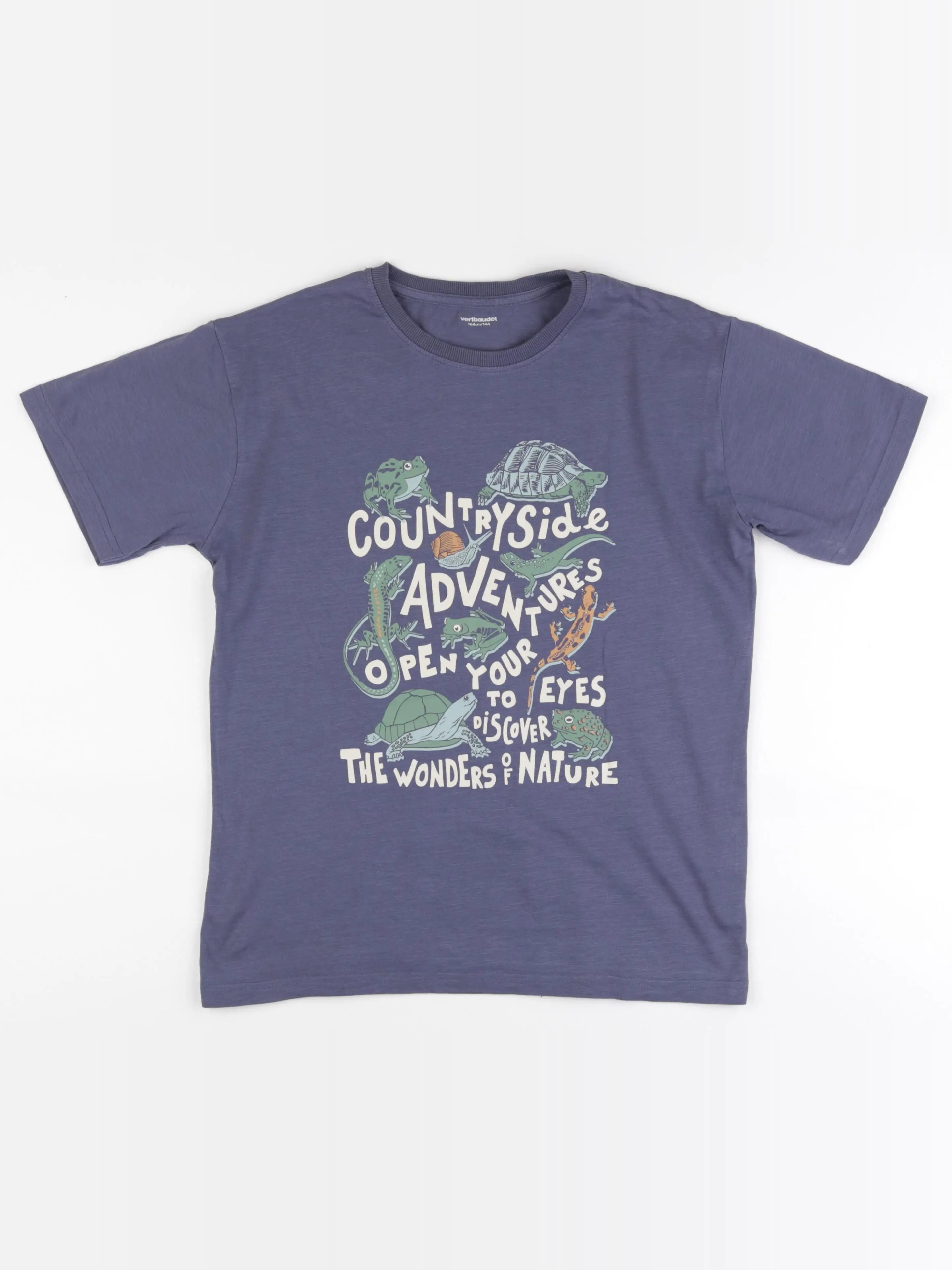 Vertbaudet - tee-shirt bleu - 14 ans