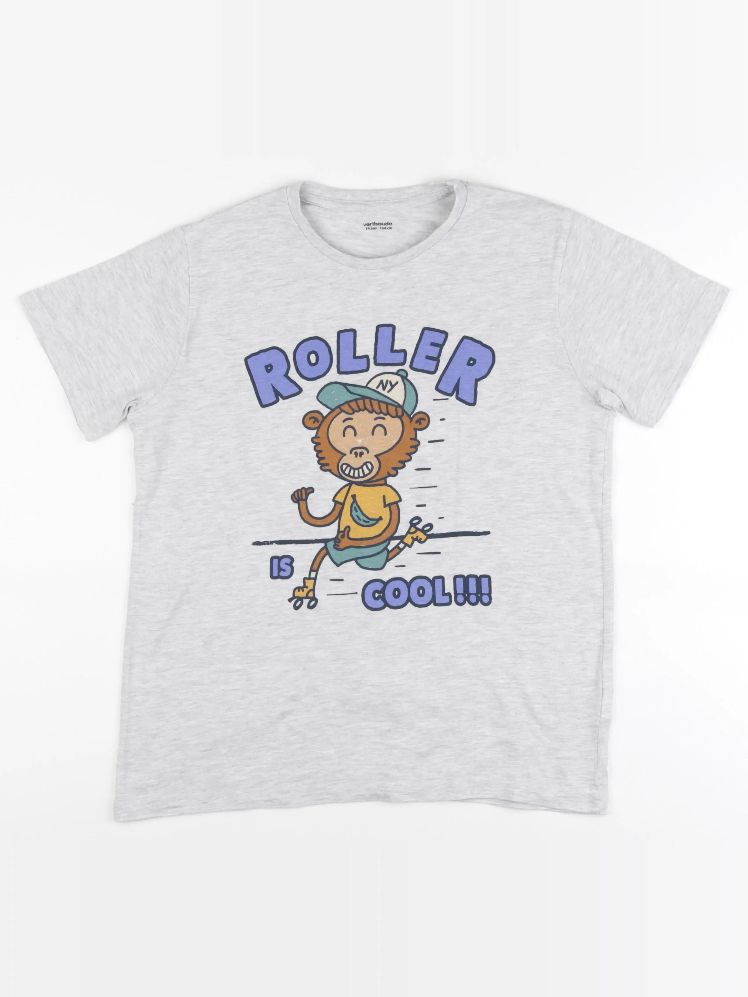 Vertbaudet - tee-shirt gris - 14 ans