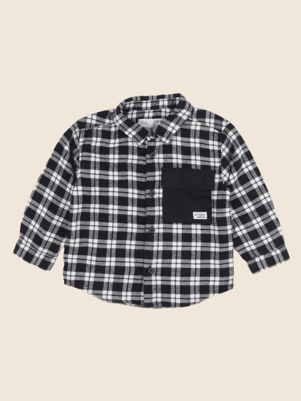 Zara - chemise noir - 9/12 mois