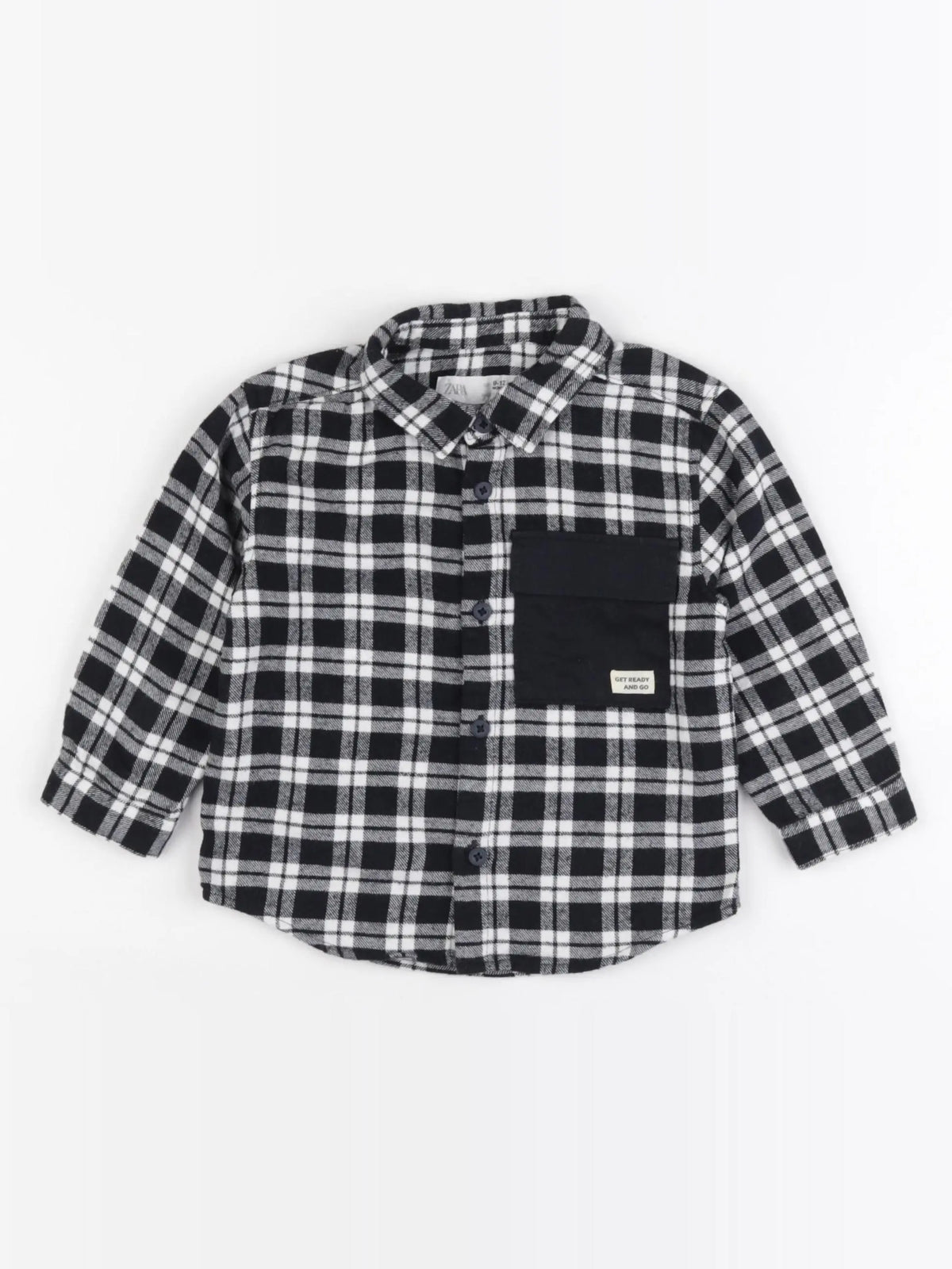 Zara - chemise noir - 9/12 mois