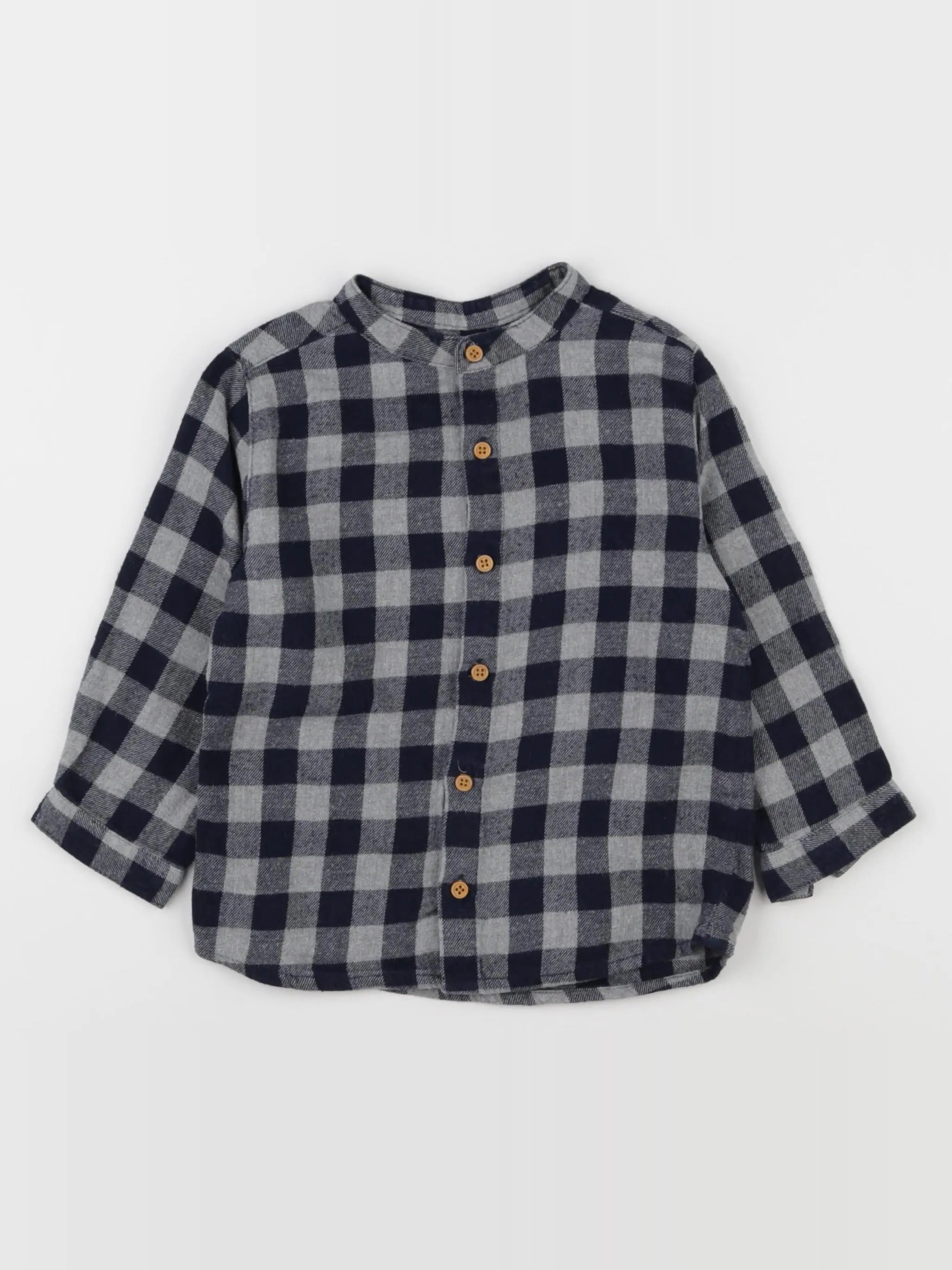 Boutchou - chemise bleu, gris - 24 mois