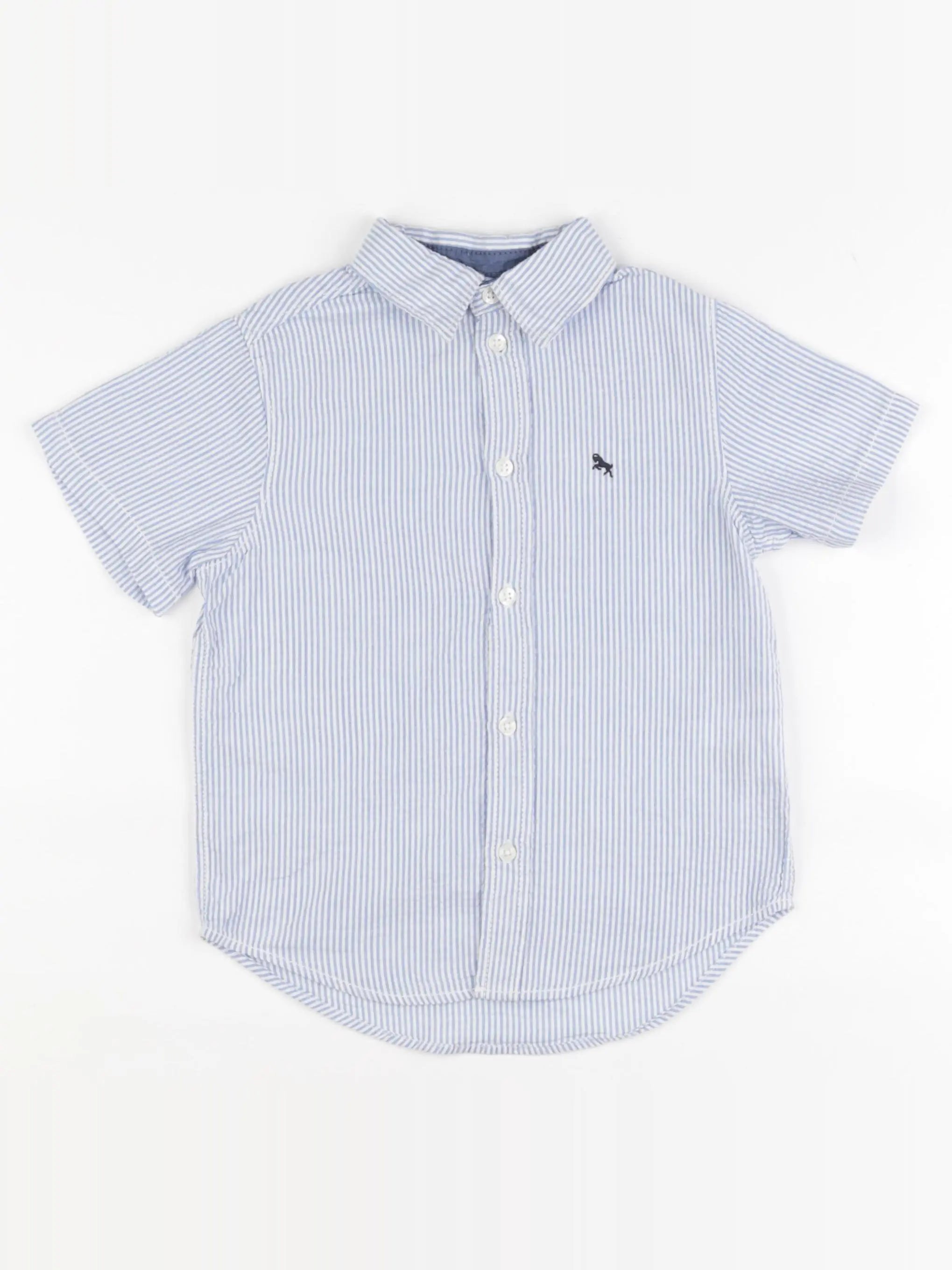 H&M - chemise blanc, bleu - 3/4 ans