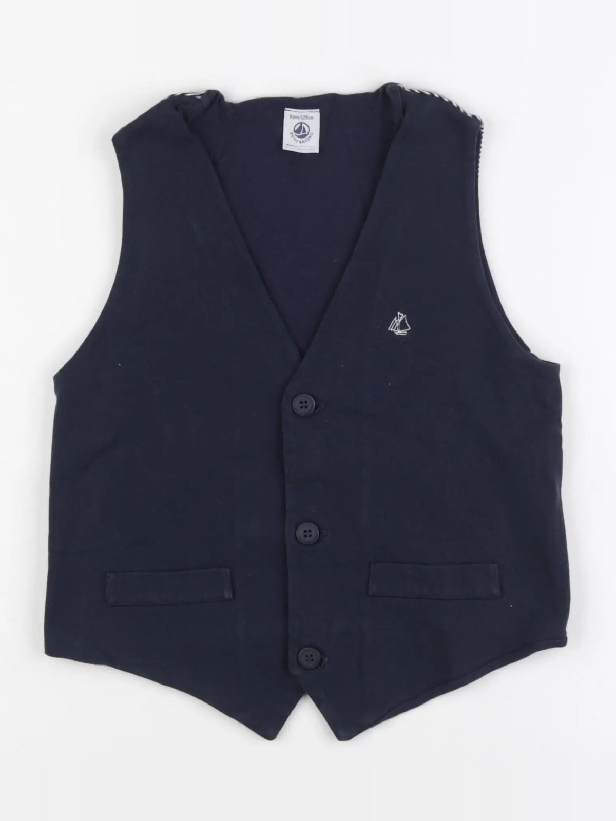 Petit Bateau - gilet bleu - 8 ans