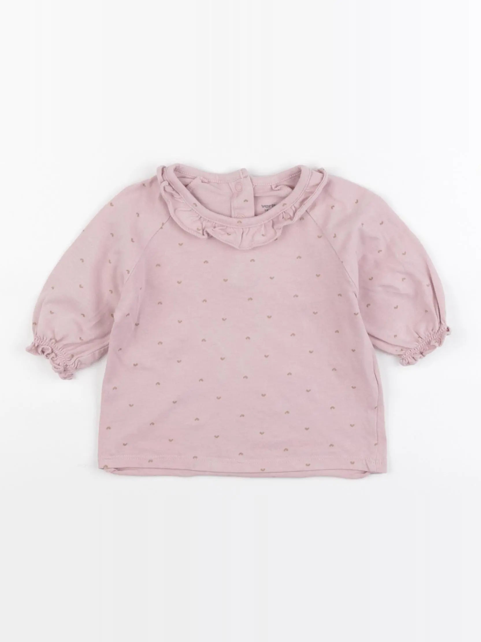 Vertbaudet - tee-shirt rose, or - 18 mois