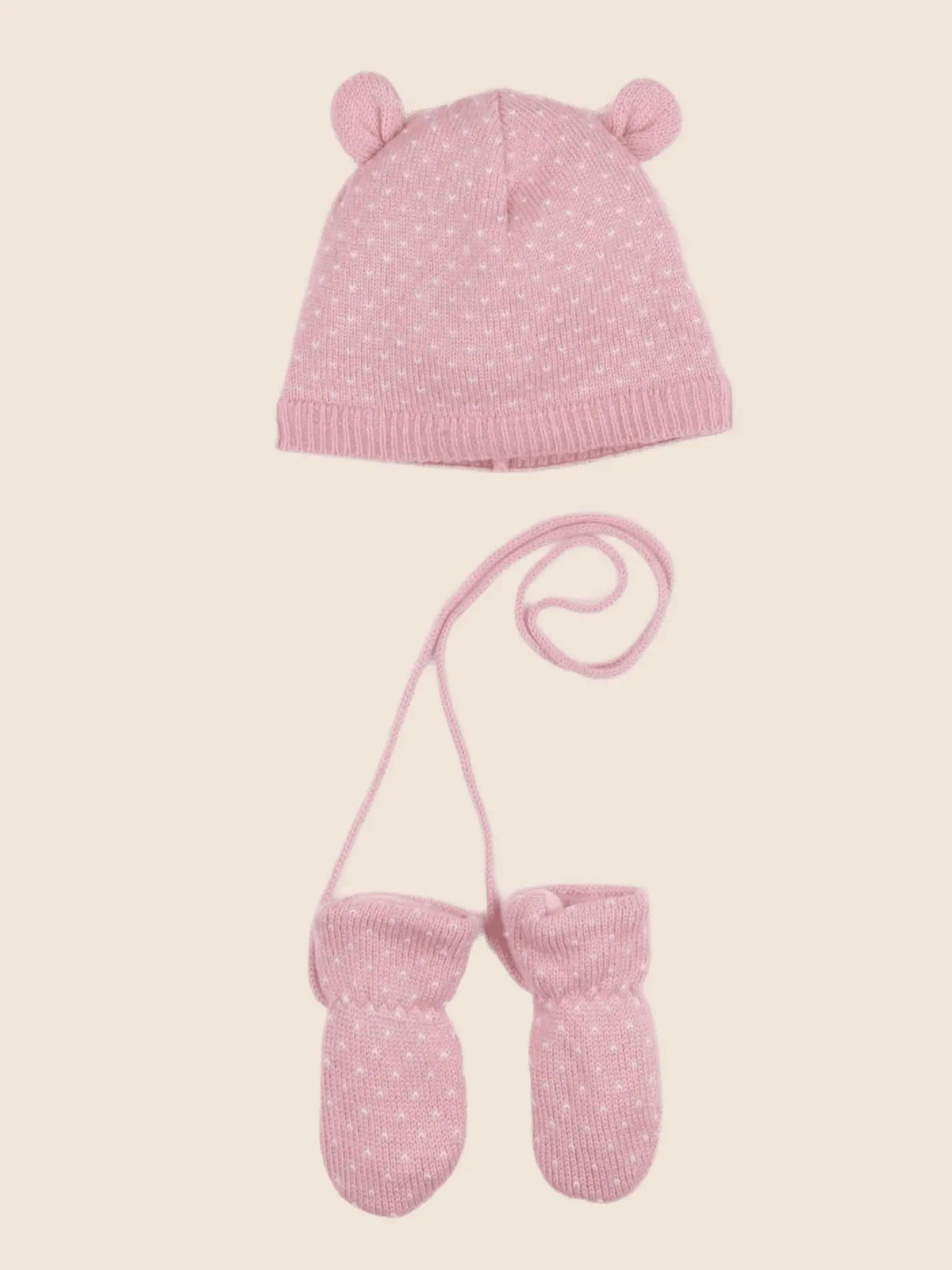 Petit Bateau - ensemble bonnet/moufles rose - 3/6 mois