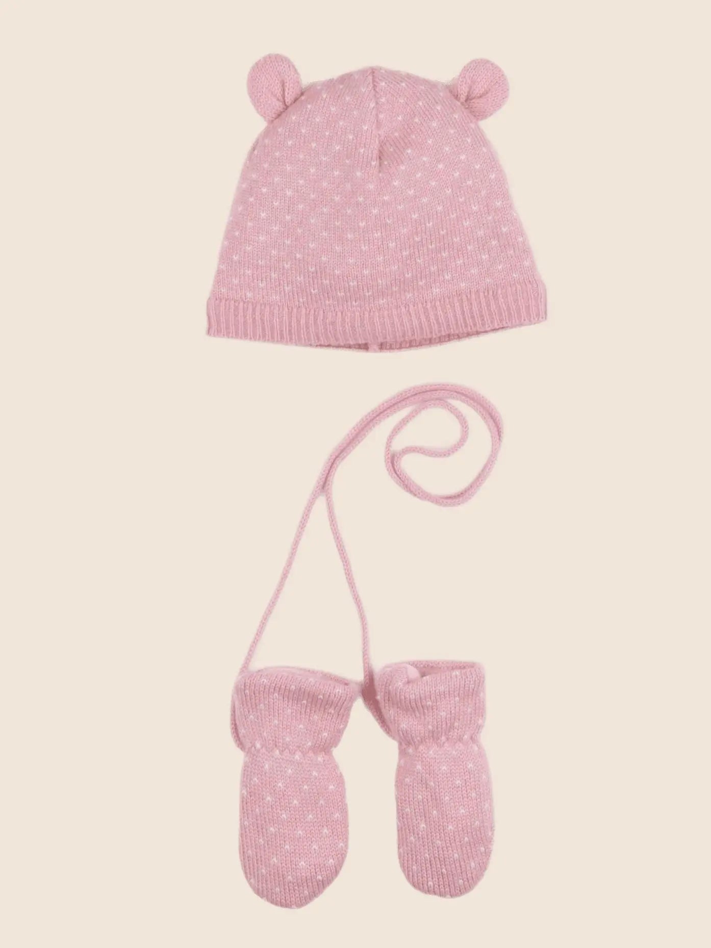 Petit Bateau - ensemble bonnet/moufles rose - 3/6 mois