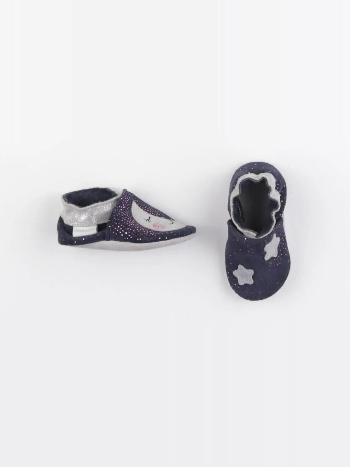 Robeez - chaussons bleu, rose, argent - pointure 16/17