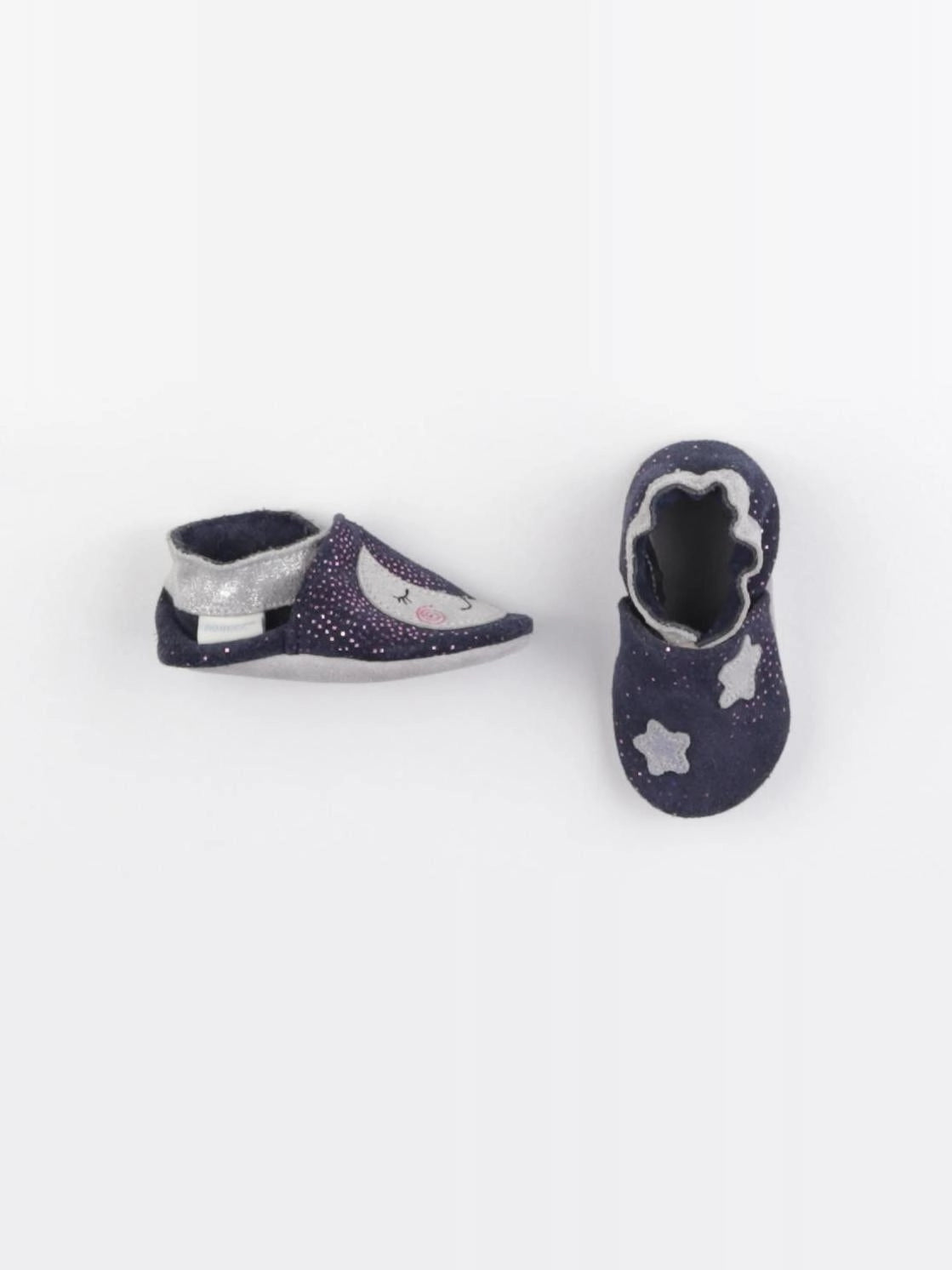 Robeez - chaussons bleu, rose, argent - pointure 16/17