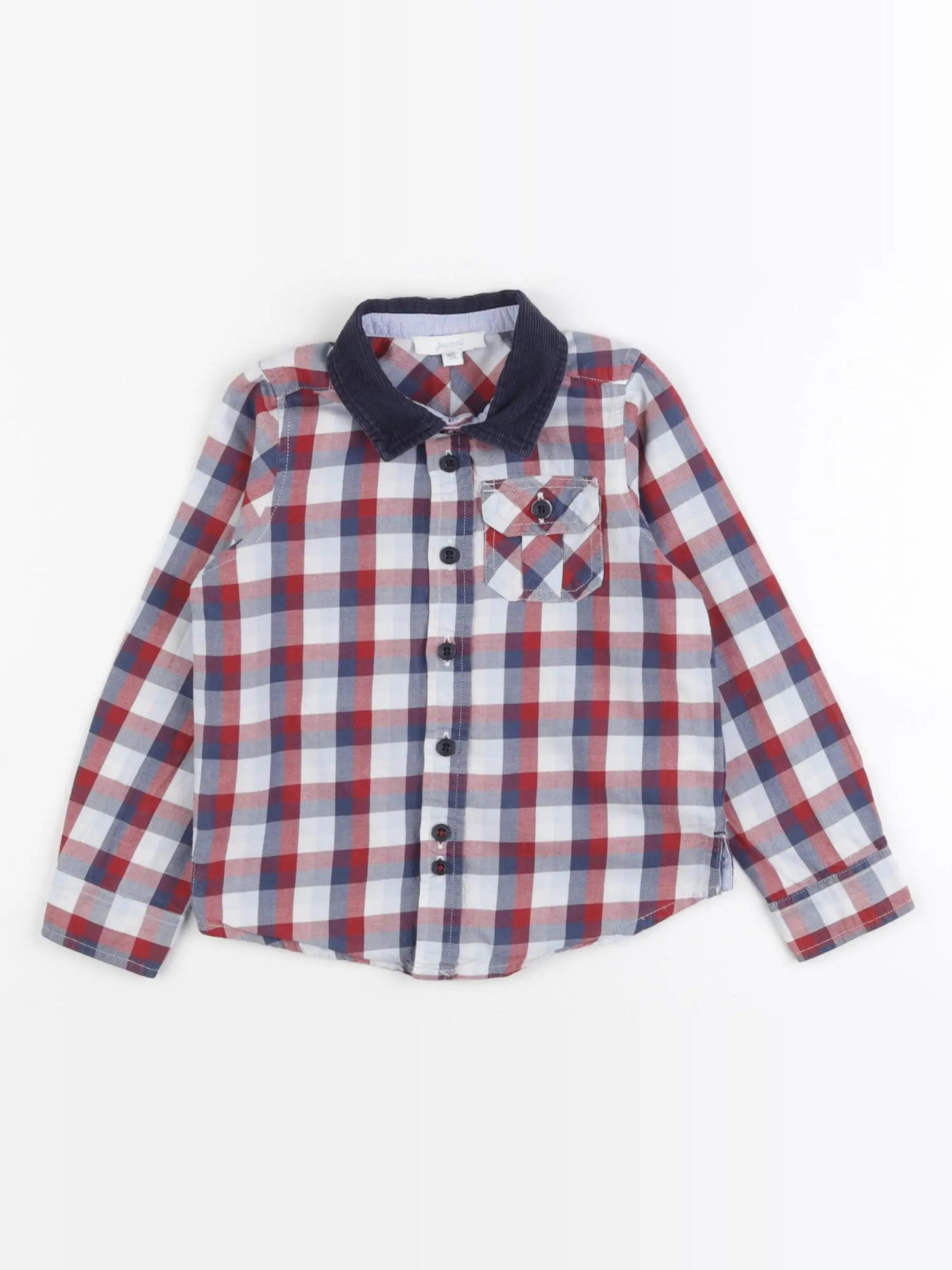 Jacadi - chemise bleu, blanc, rouge - 2 ans