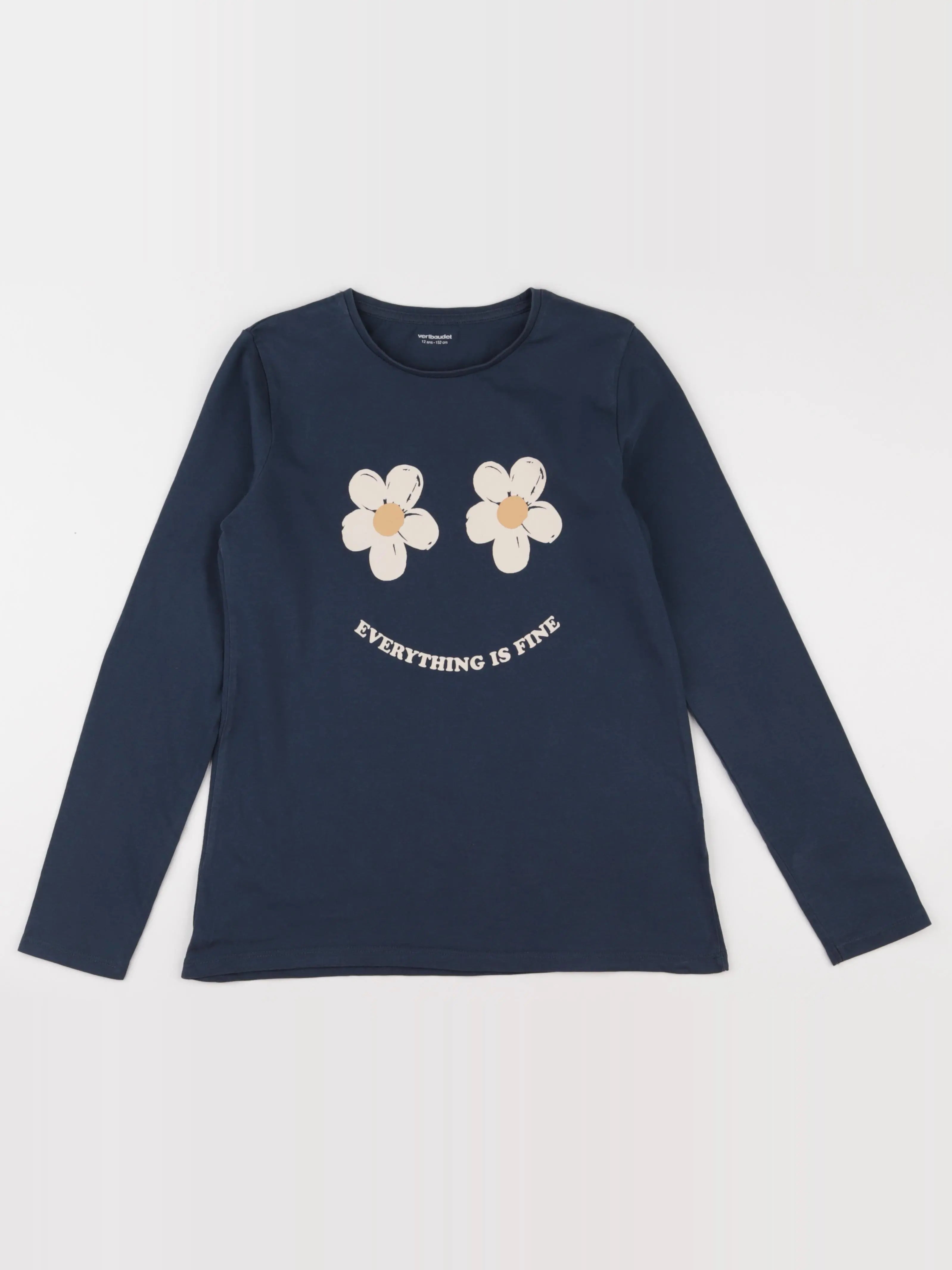 Vertbaudet - tee-shirt bleu - 12 ans