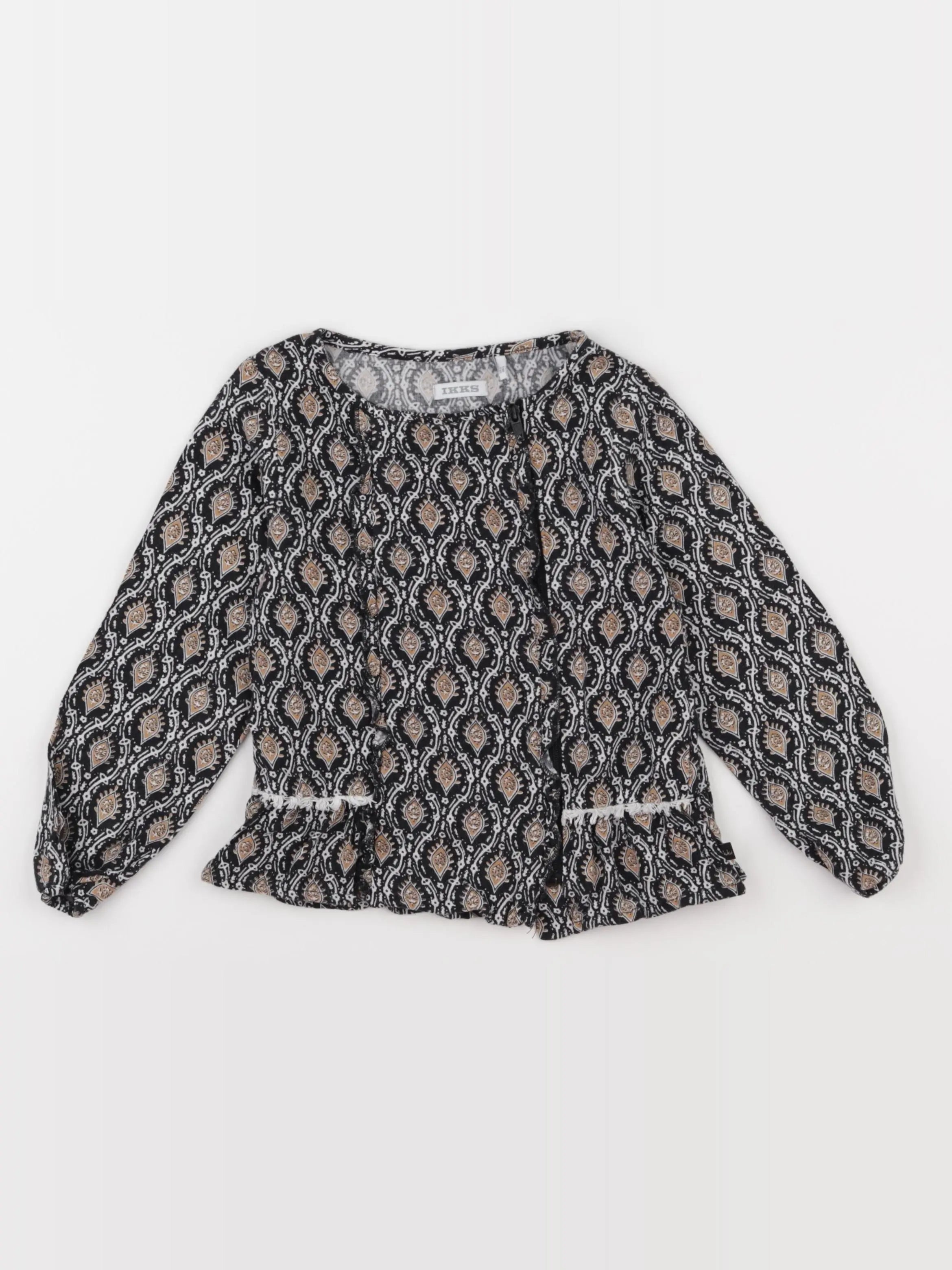 IKKS - blouse marron, noir - 3 ans