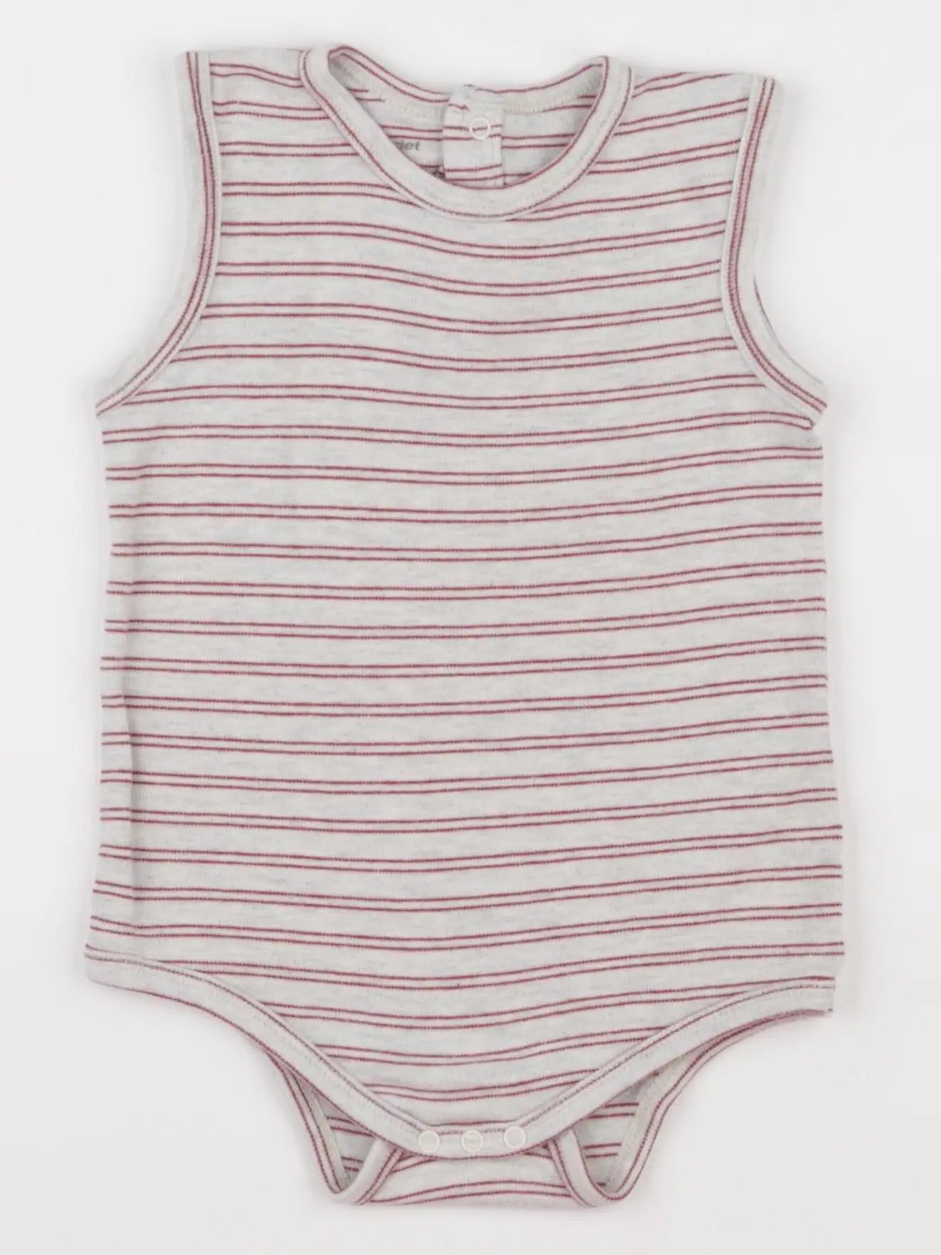 Vertbaudet - body gris, rouge - 3 ans