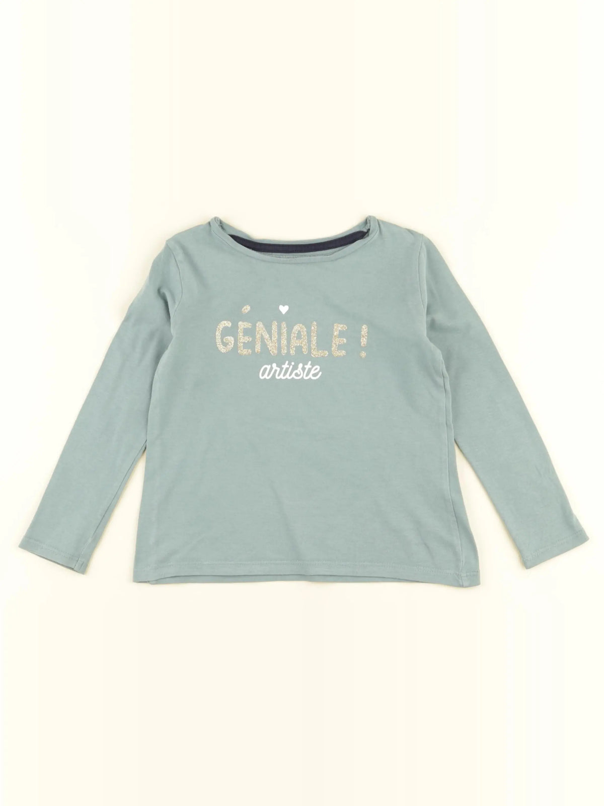 Vertbaudet - tee-shirt or, vert - 3 ans