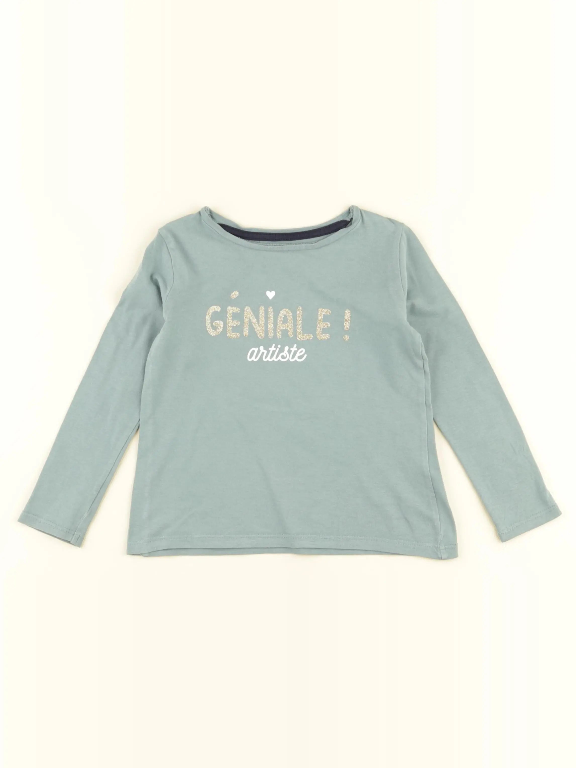 Vertbaudet - tee-shirt or, vert - 3 ans