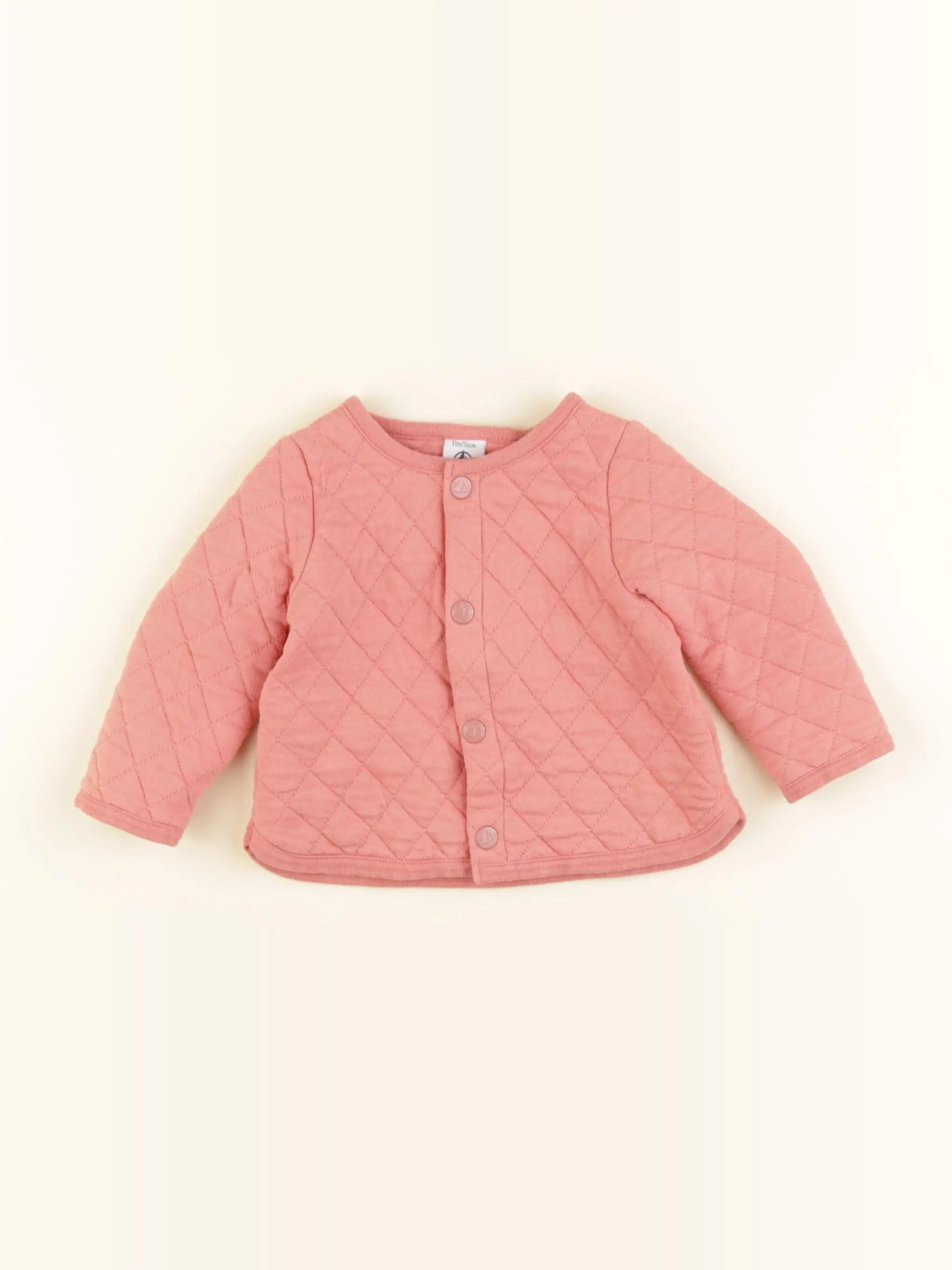 Petit Bateau - gilet rose - 12 mois