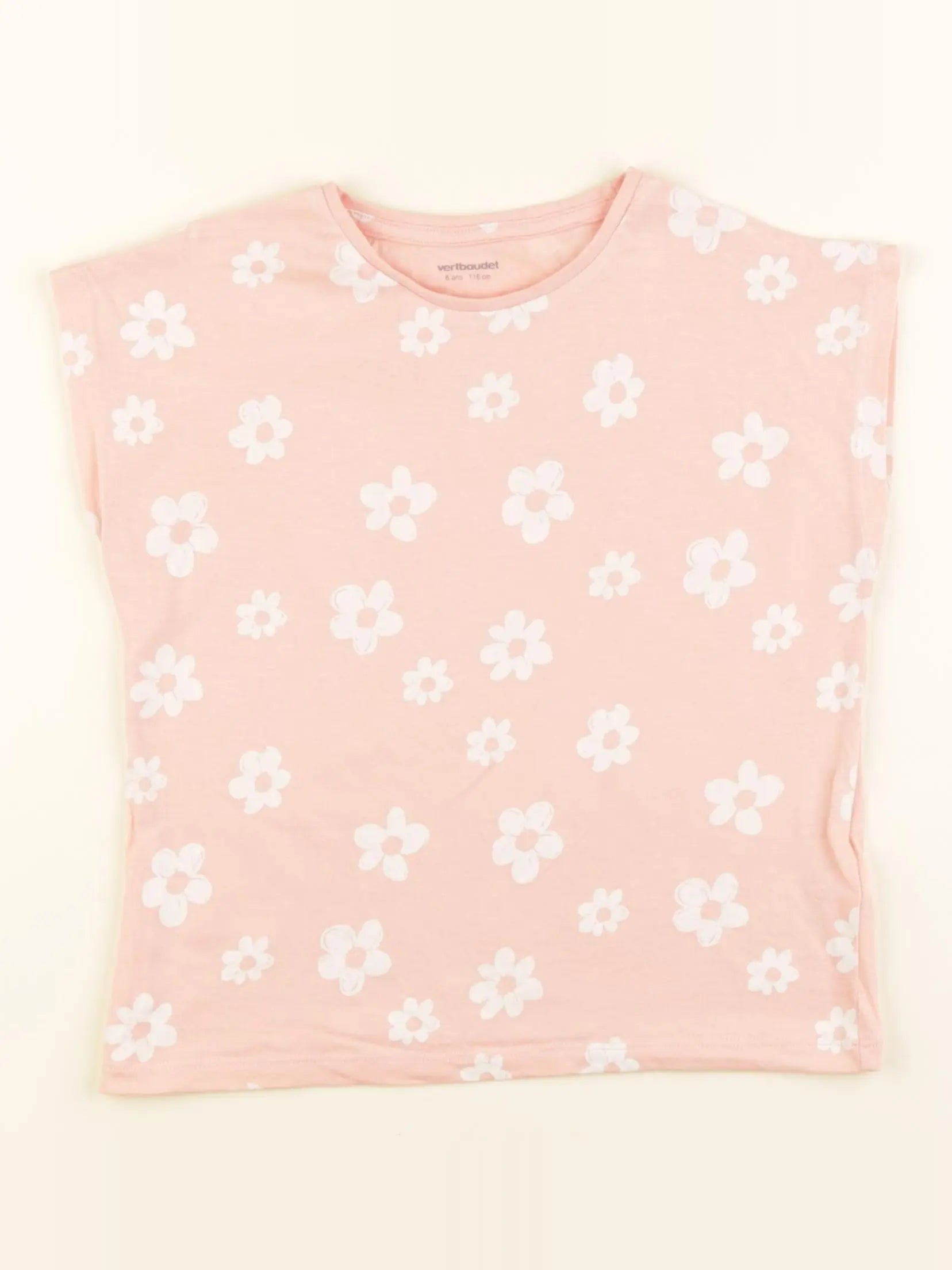 Vertbaudet - tee-shirt rose - 6 ans