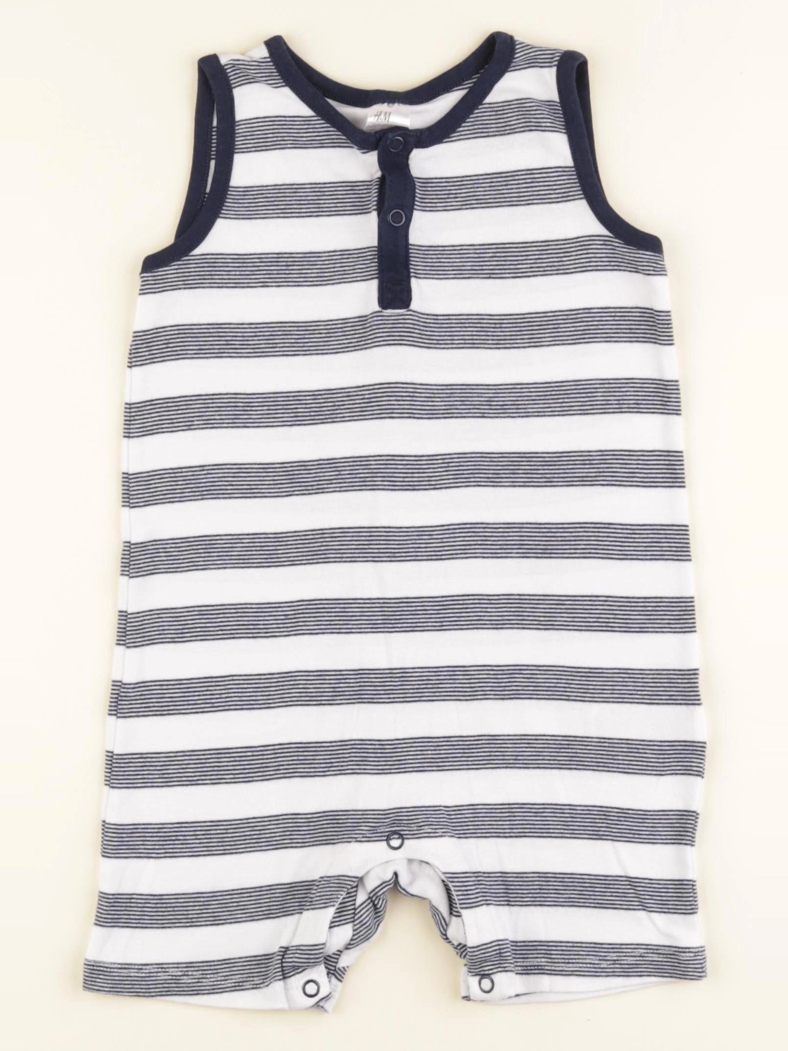 H&M - pyjama coton bleu, blanc - 18/24 mois