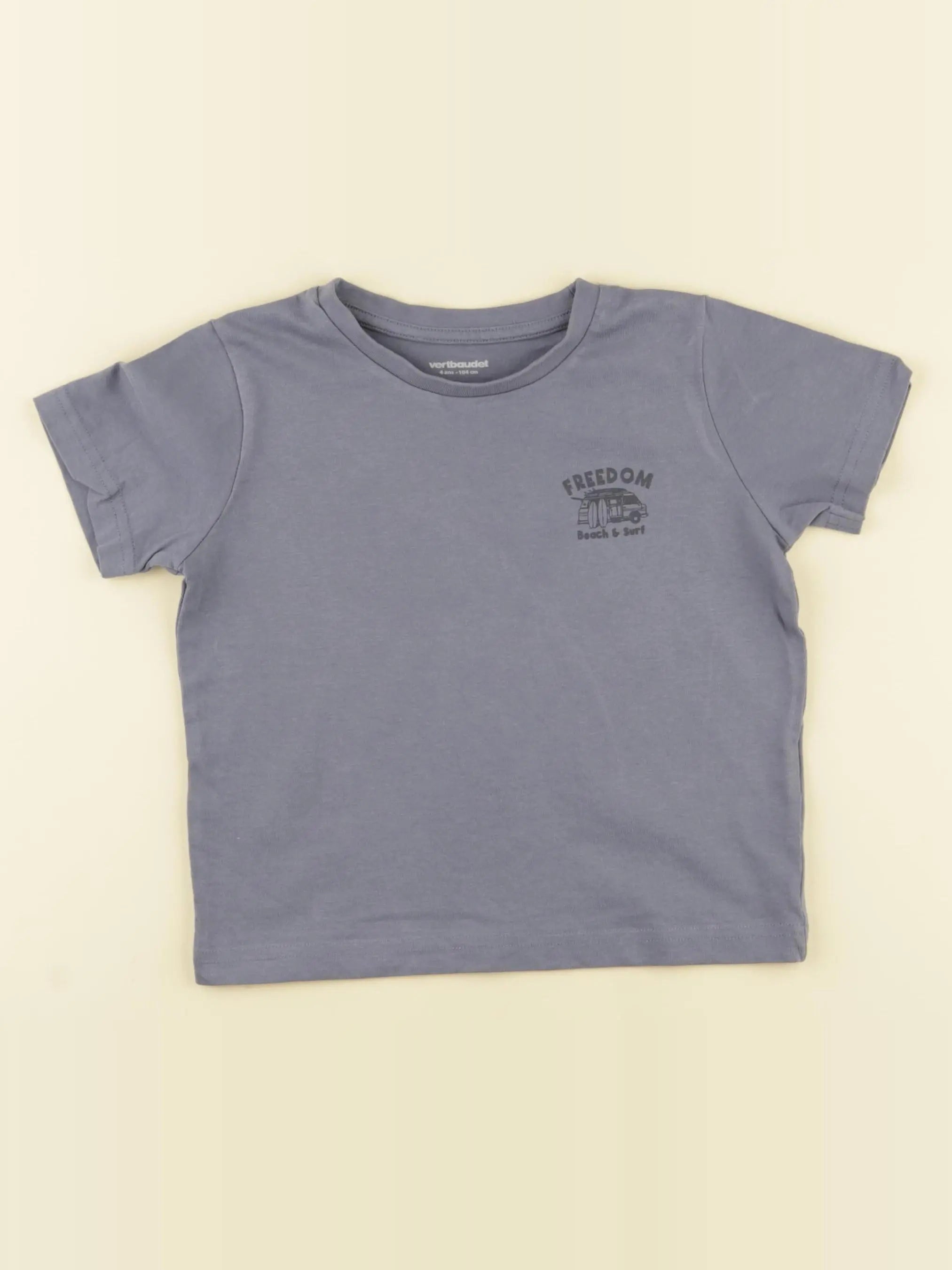 Vertbaudet - tee-shirt bleu - 4 ans