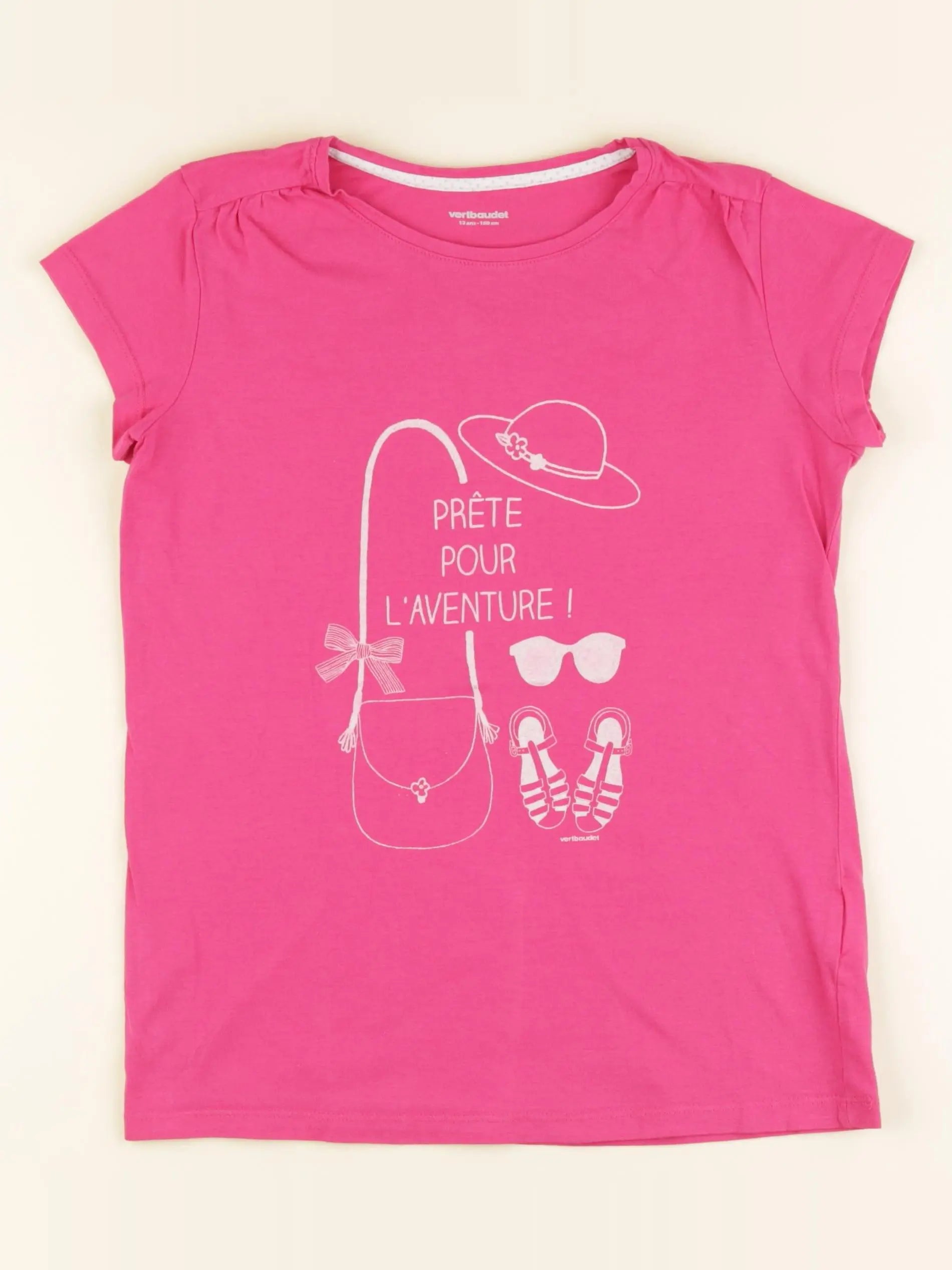 Vertbaudet - tee-shirt rose - 12 ans